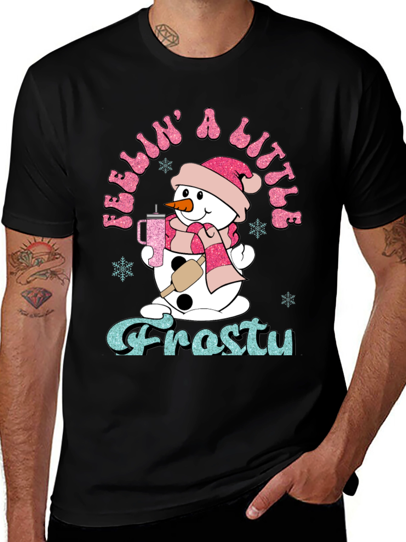 Feelin a Little Frosty Snowman Graphic Tee