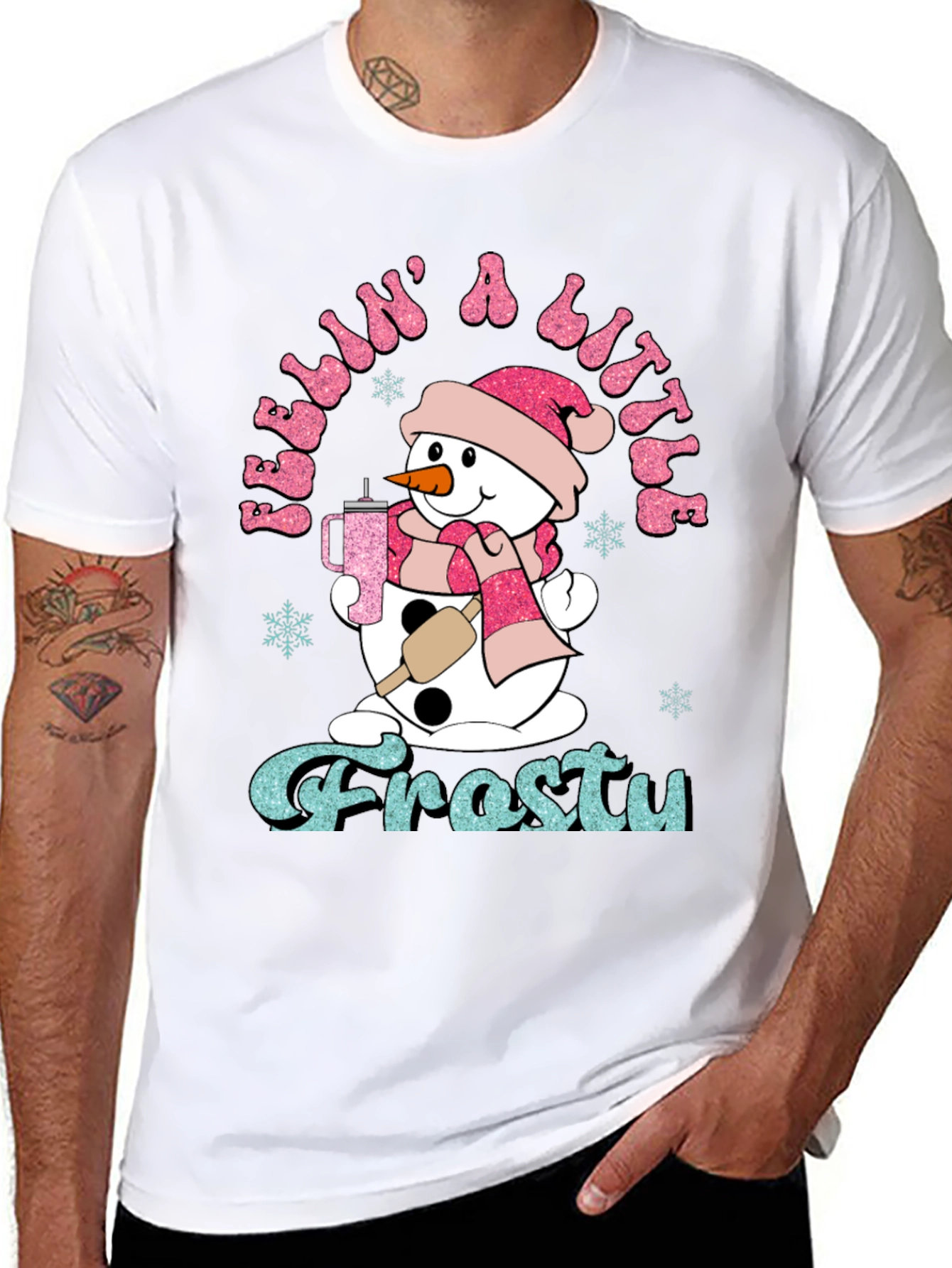 Feelin a Little Frosty Snowman Graphic Tee