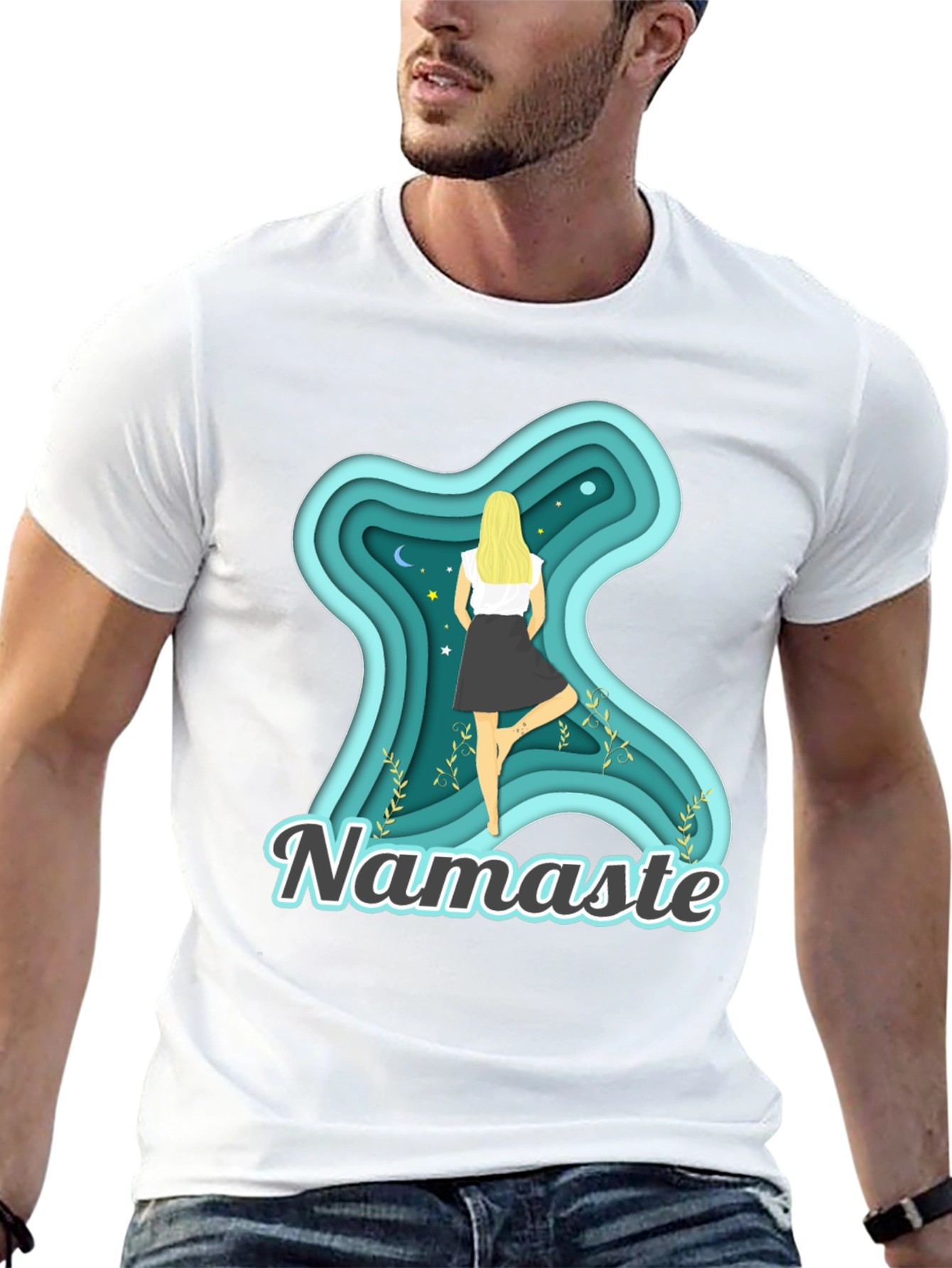 Namaste Yoga T-Shirt - Meditative Tree Pose