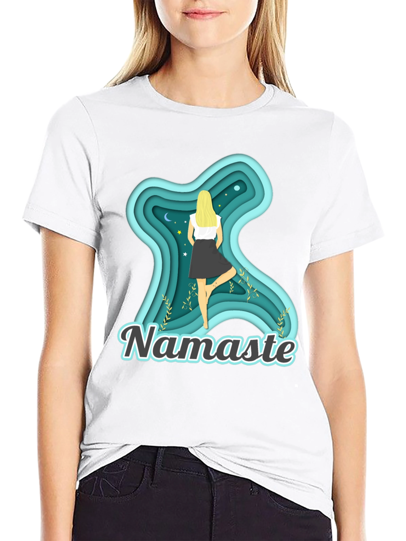 Namaste Yoga T-Shirt - Meditative Tree Pose