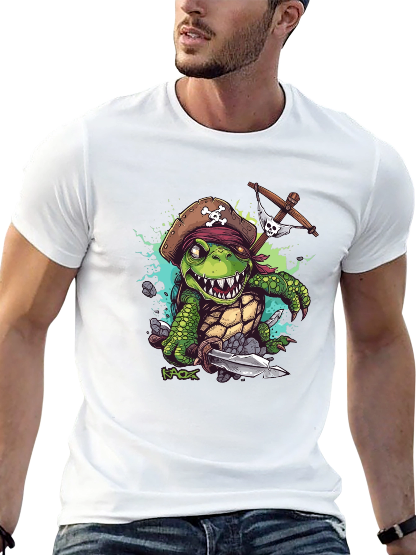 Pirate Turtle Graphic Tee - Unique Design
