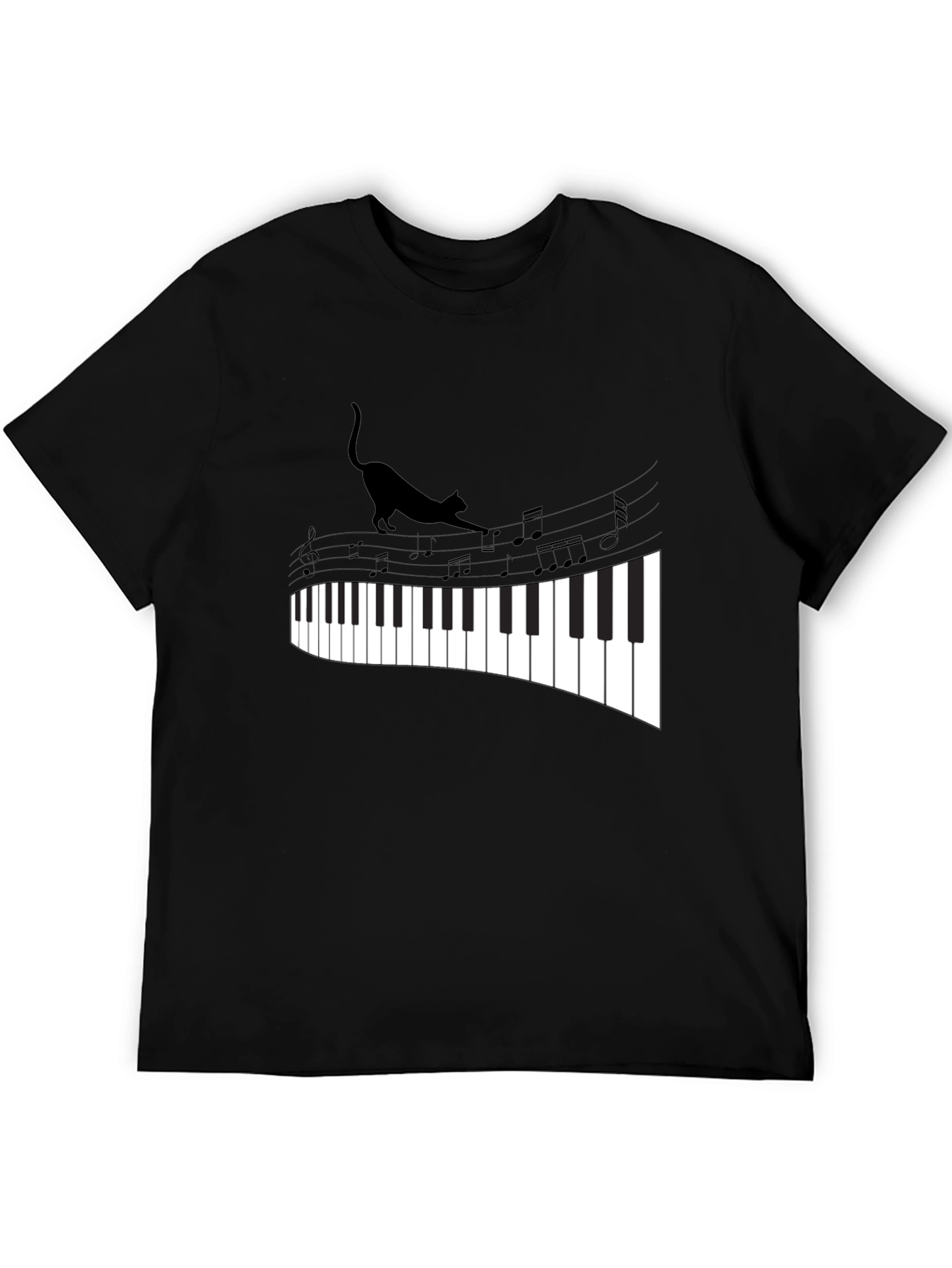Cat Walking on Piano Keys Unisex T-Shirt