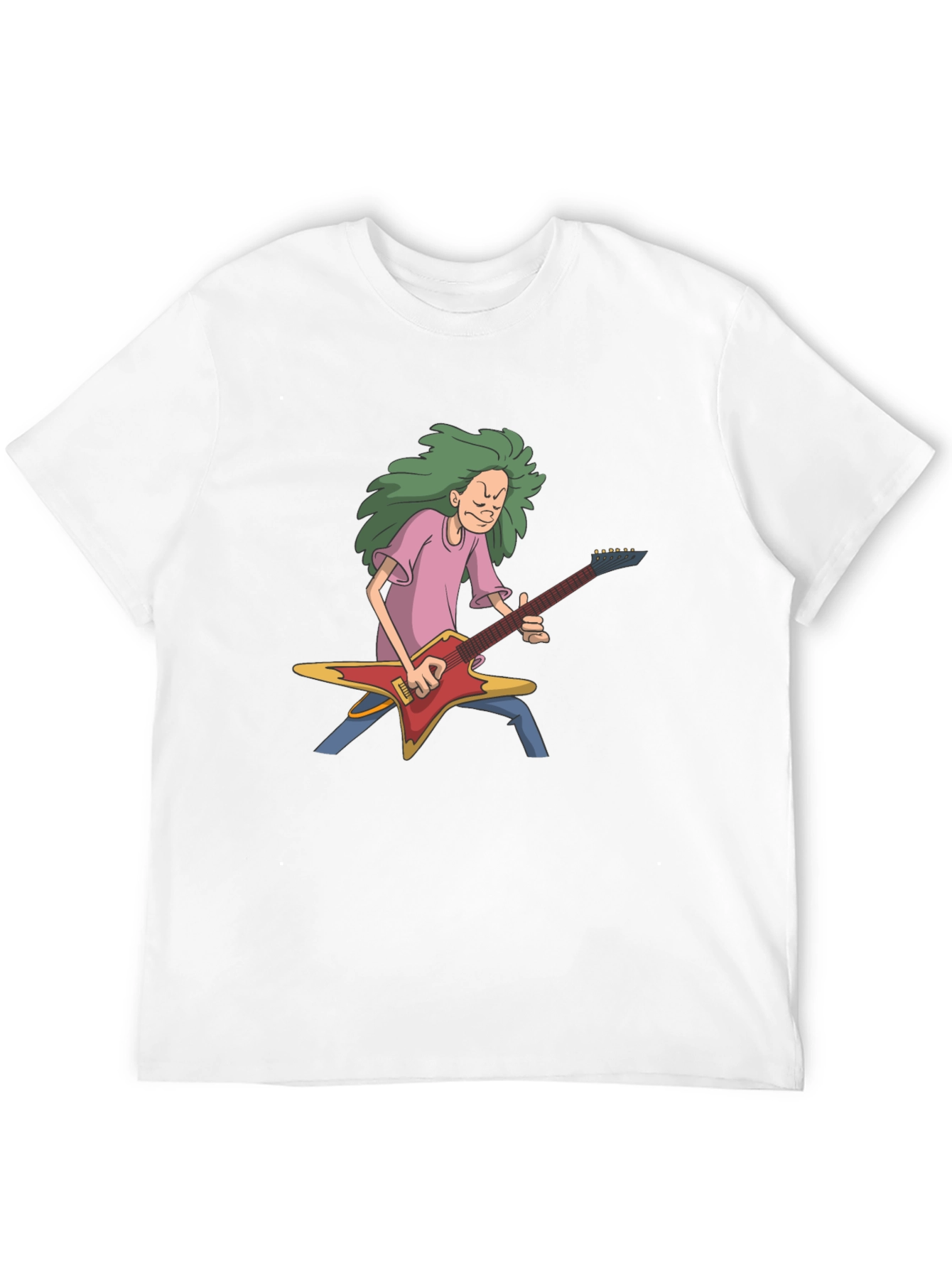 Cartoon Guitarist Black T-Shirt