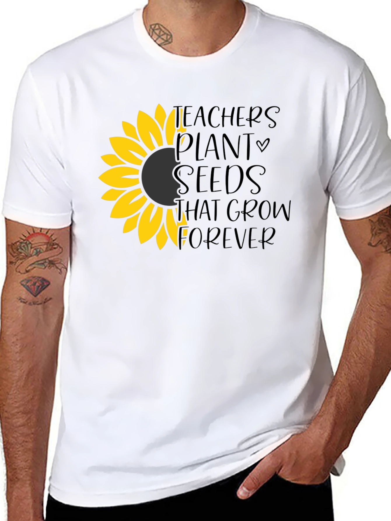 Teachers Plant Seeds T-Shirt - Sunflower Design
