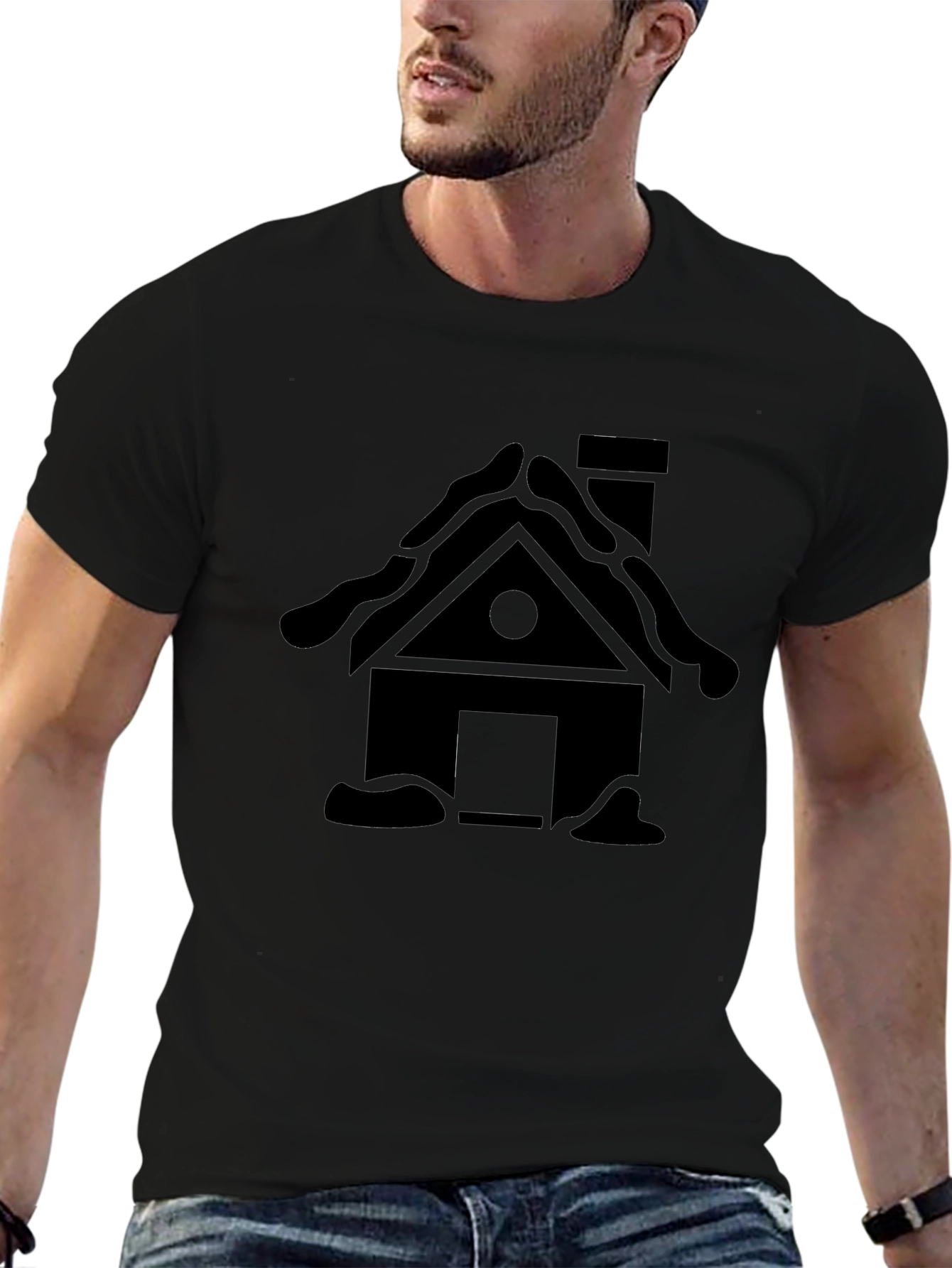 Cabin Tee - Black House Graphic T-Shirt