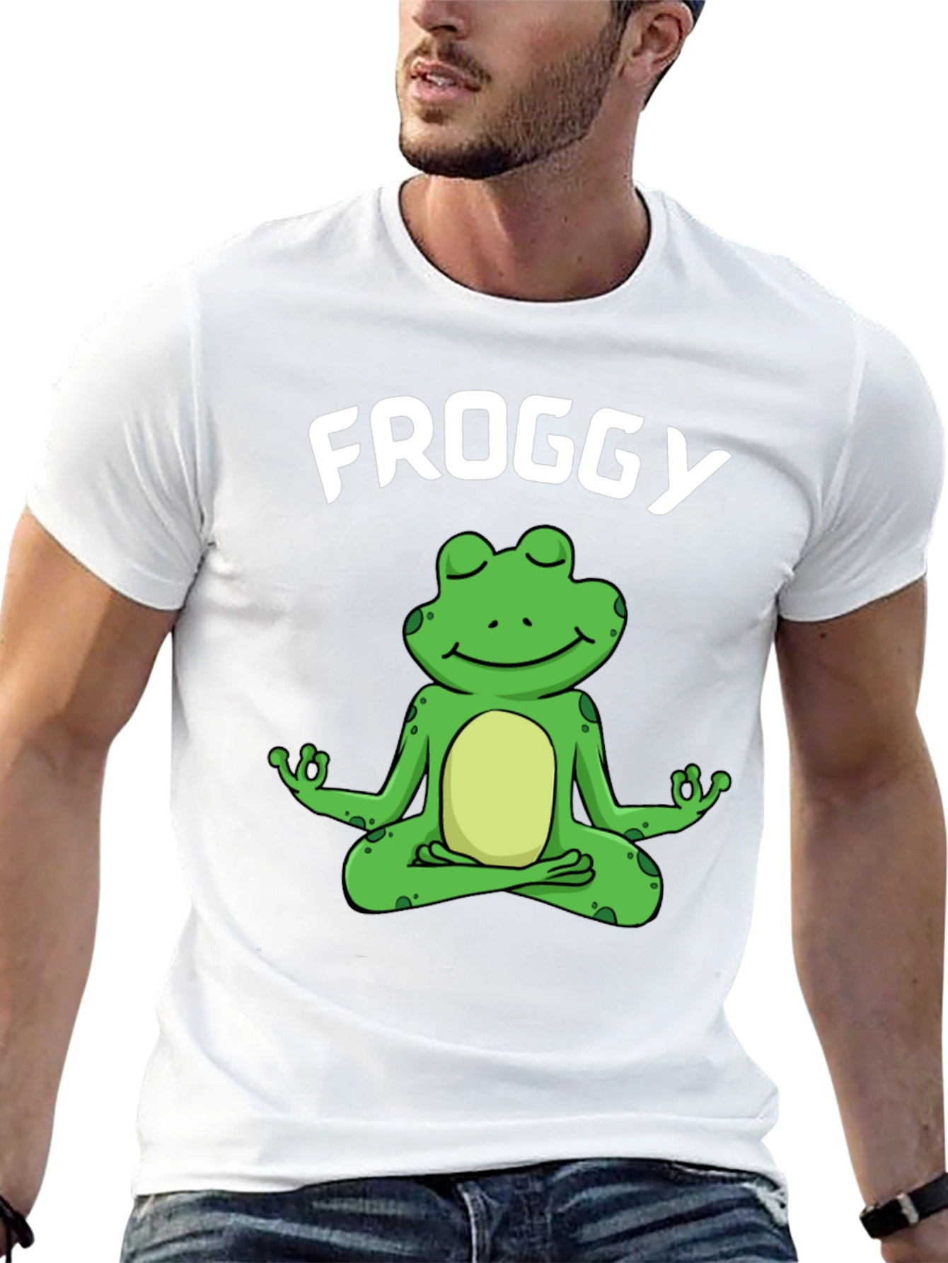 Froggy Meditation T-Shirt - Relaxed Fit Black