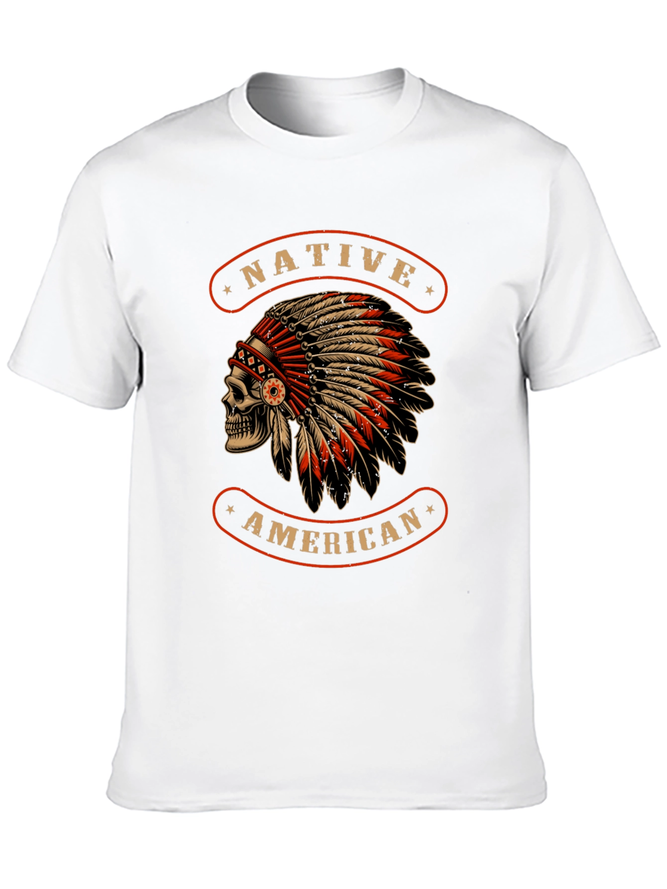 Native American Skull T-Shirt - Black