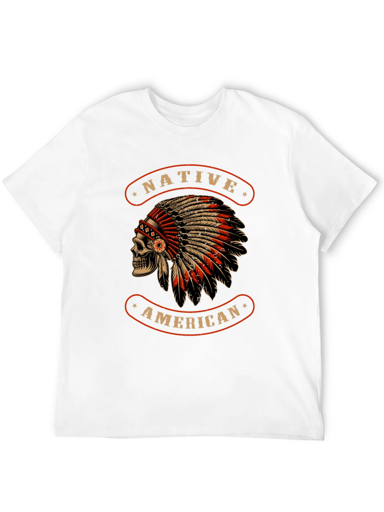 Native American Skull T-Shirt - Black