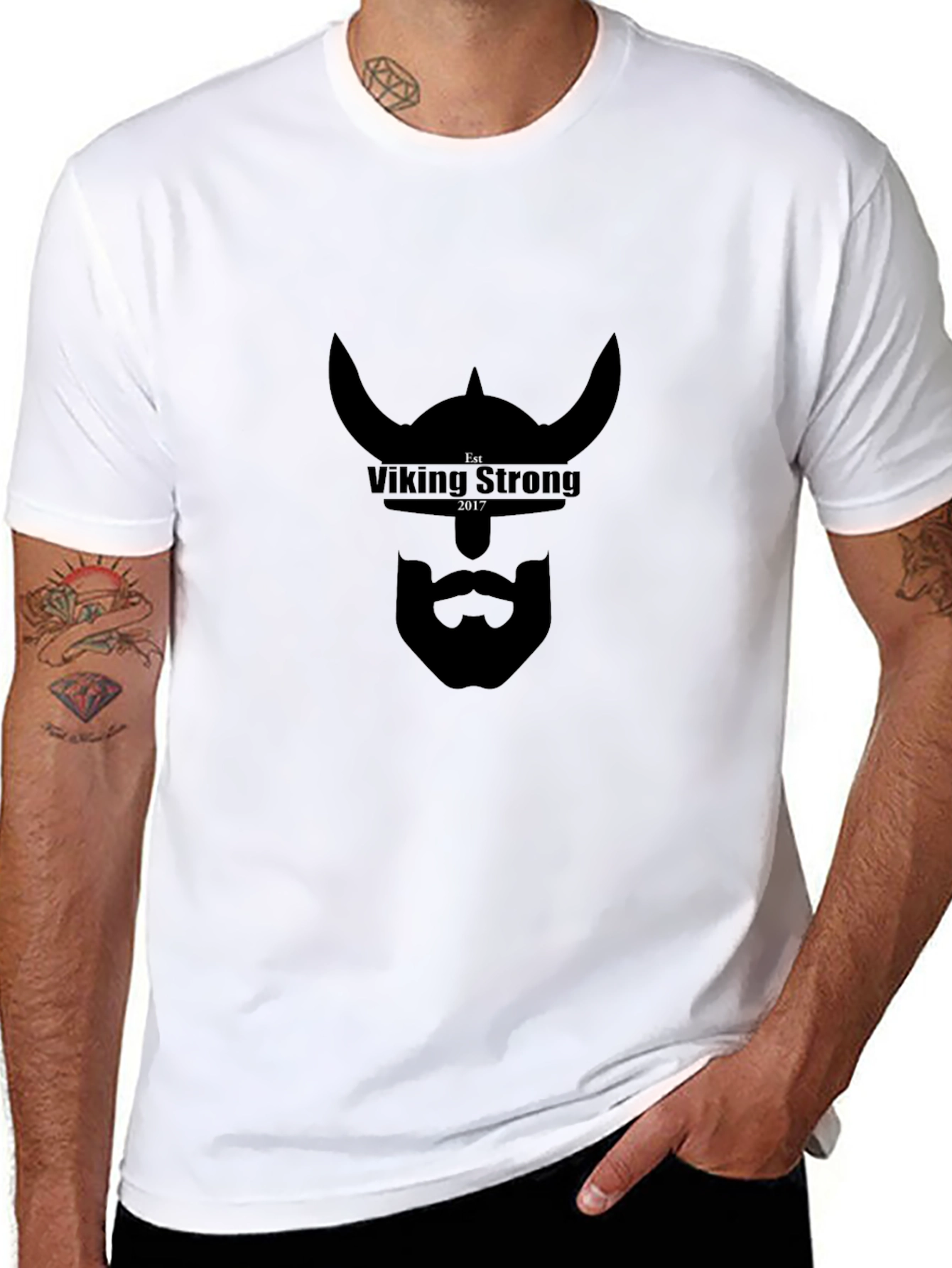 Viking Strong T-Shirt - Black Graphic Tee