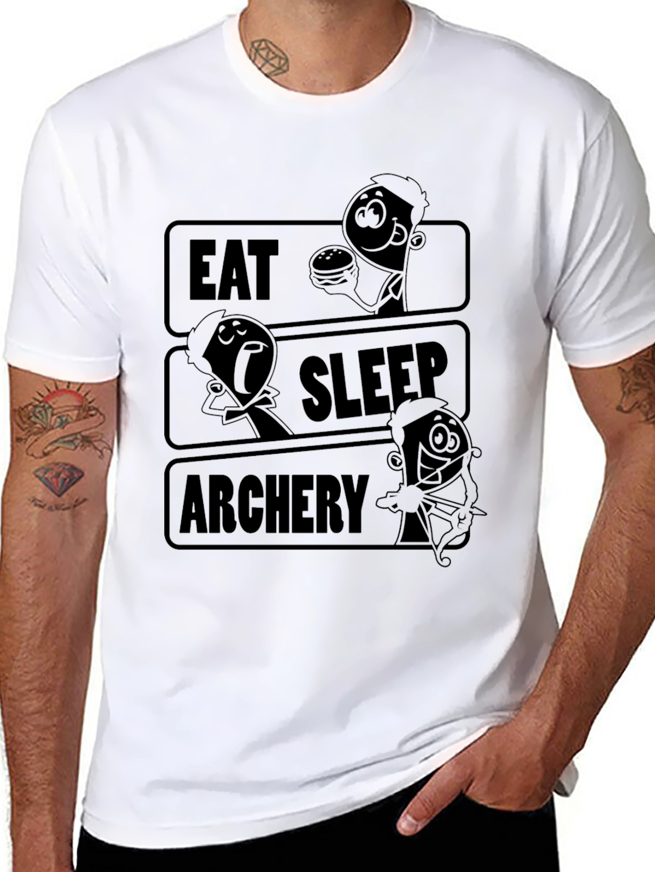 Eat Sleep Archery Black Graphic Tee