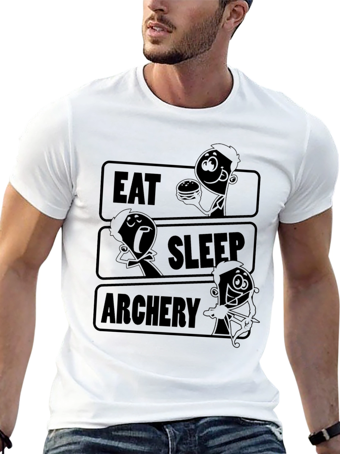 Eat Sleep Archery Black Graphic Tee