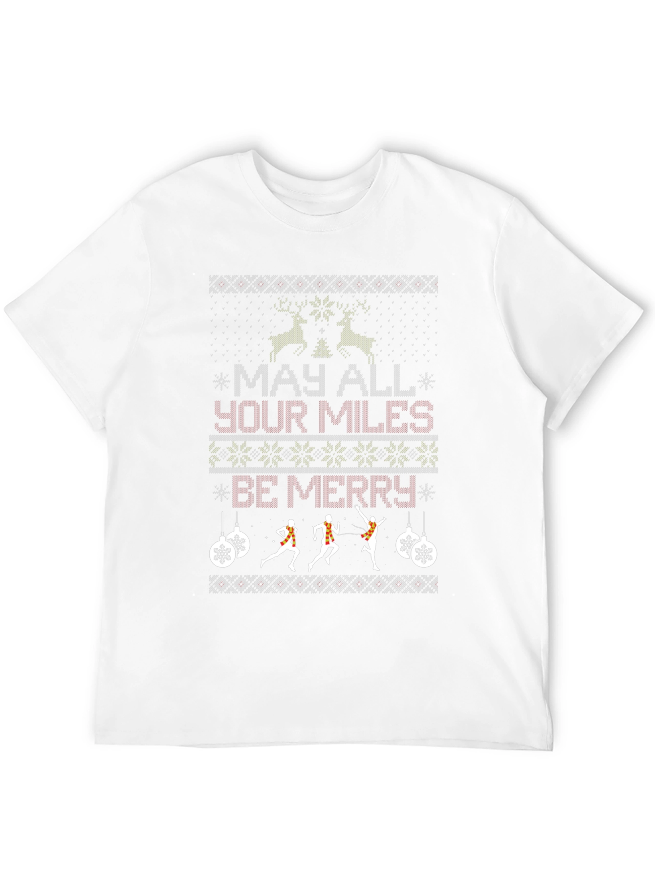 Running Christmas T-Shirt - Ugly Sweater Design