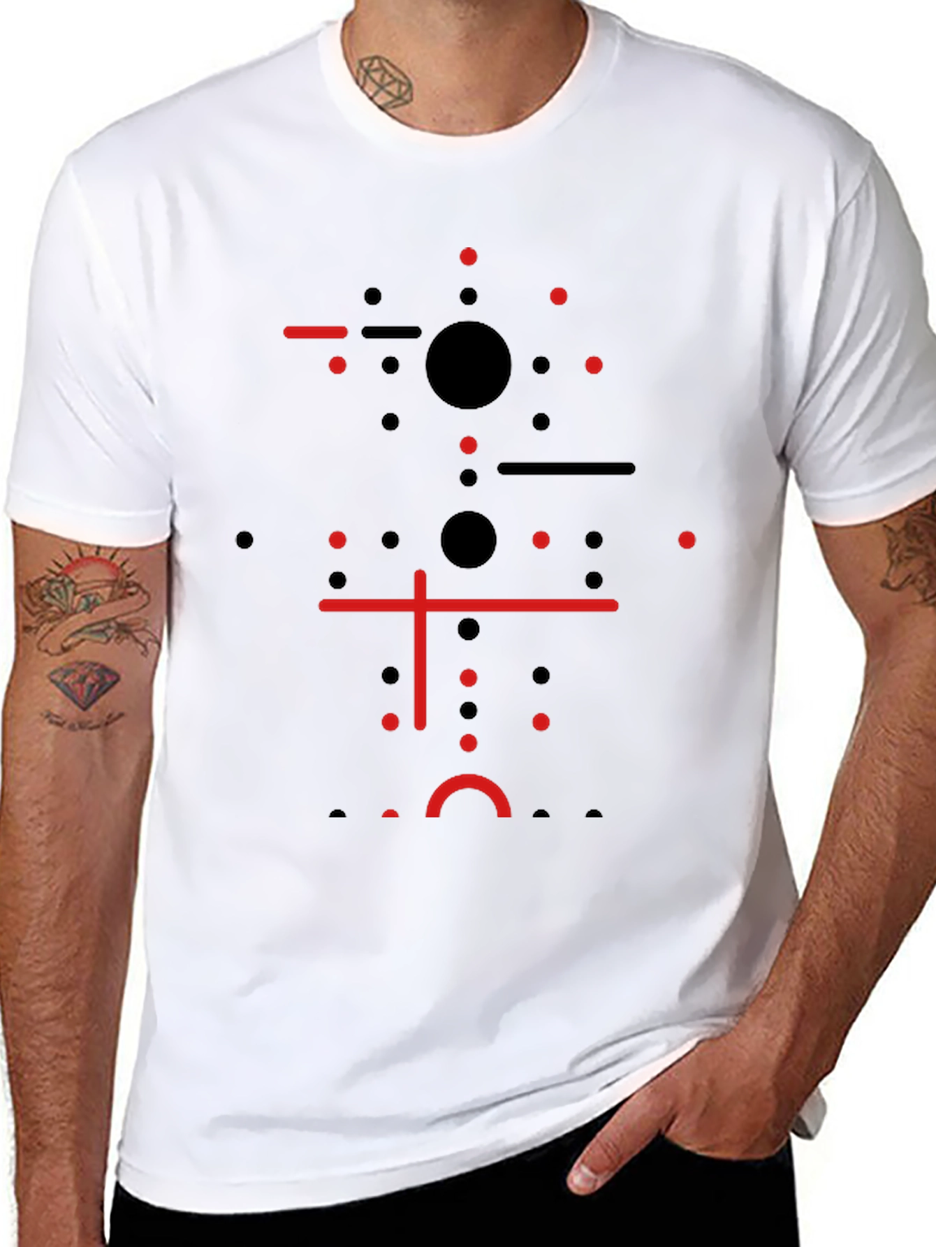 Abstract Geometric Graphic Print T-Shirt - Modern Style