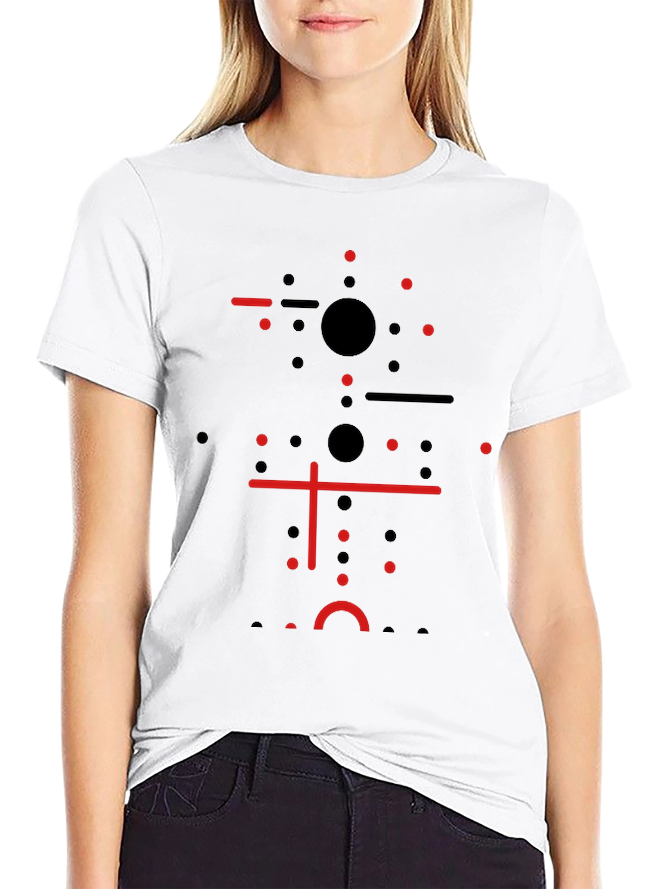 Abstract Geometric Graphic Print T-Shirt - Modern Style