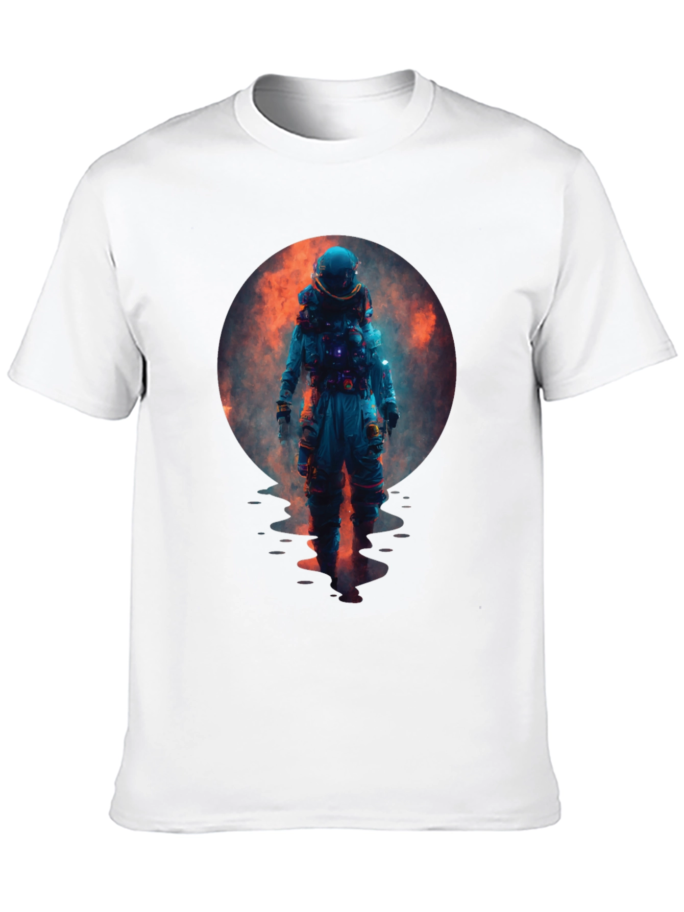 Astronaut in Space Graphic Black T-Shirt