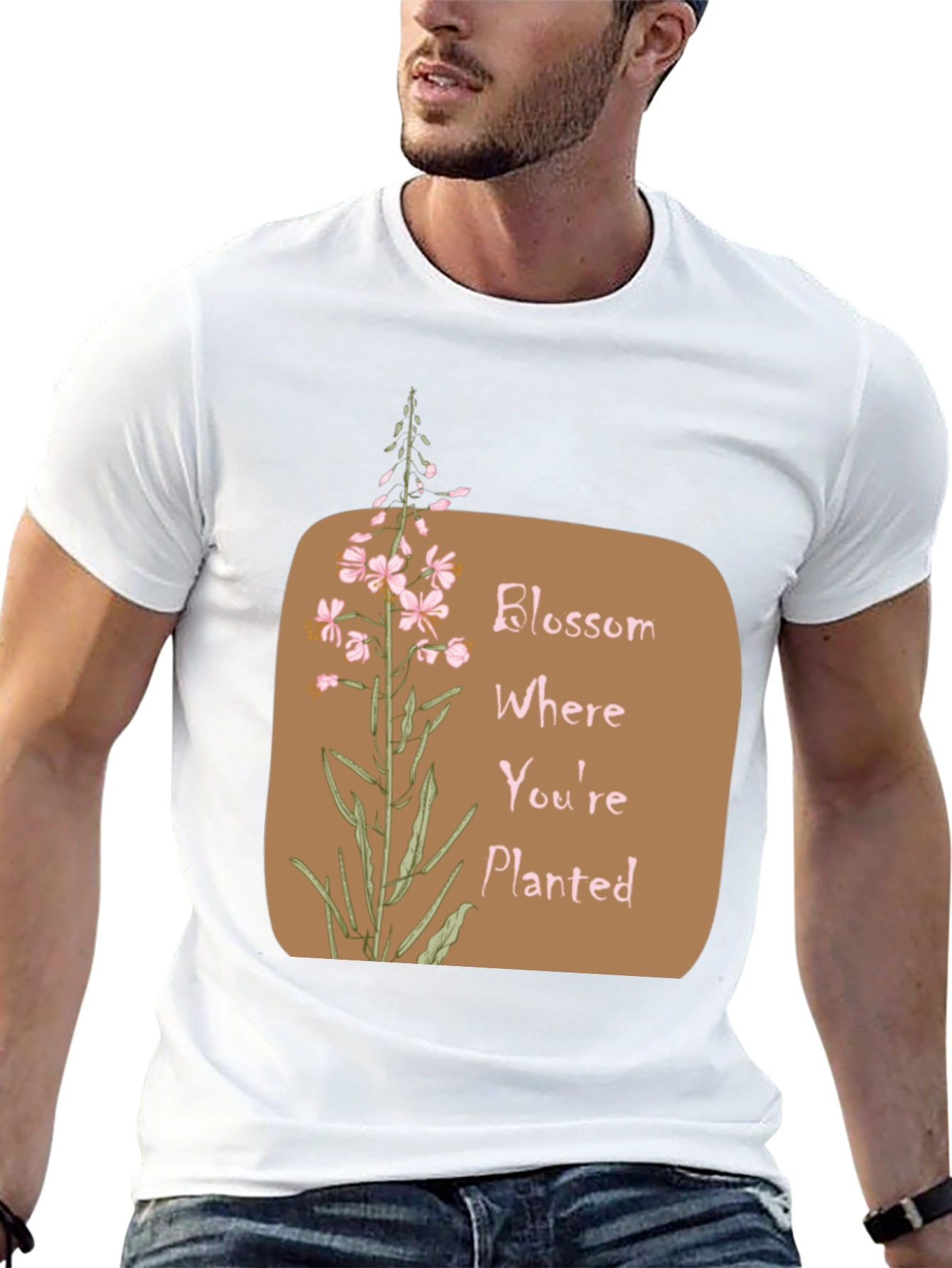 Blossom Where Youre Planted Black T-Shirt