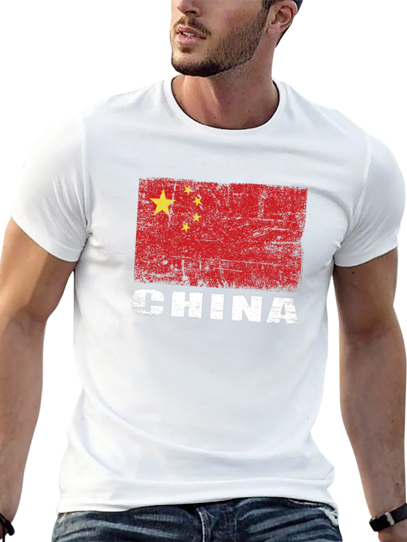 China Flag T-Shirt - Distressed Graphic Tee