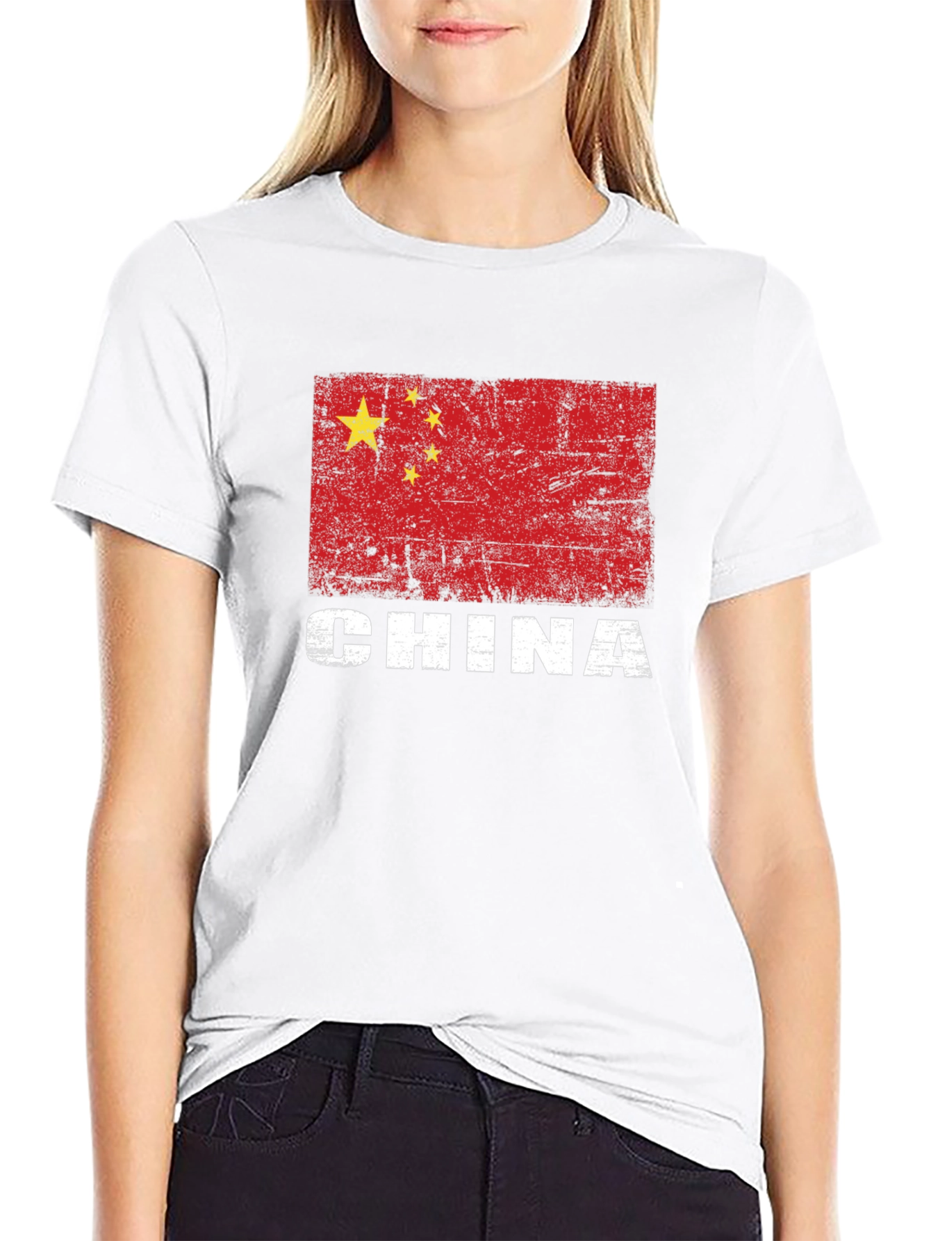China Flag T-Shirt - Distressed Graphic Tee