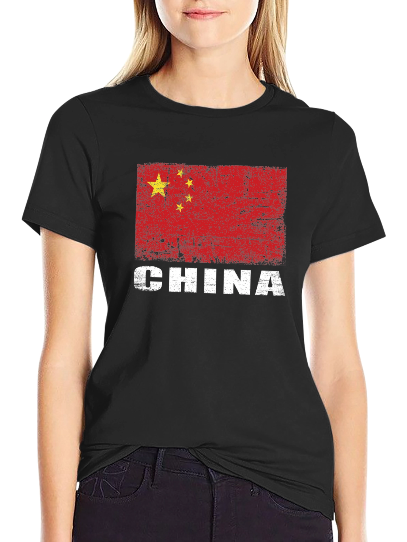 China Flag T-Shirt - Distressed Graphic Tee