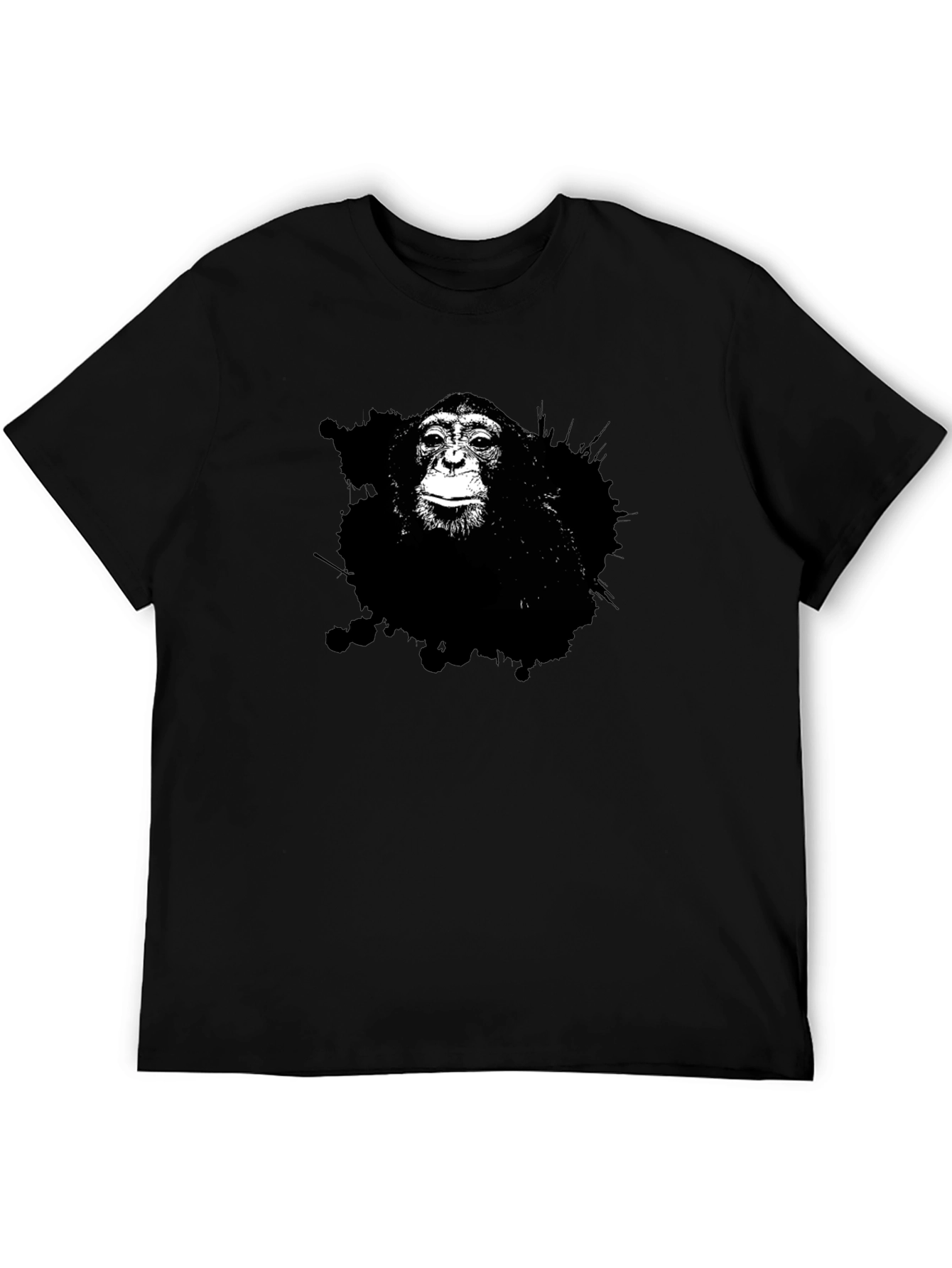 Monkey Graphic Tee - Black Cotton T-Shirt