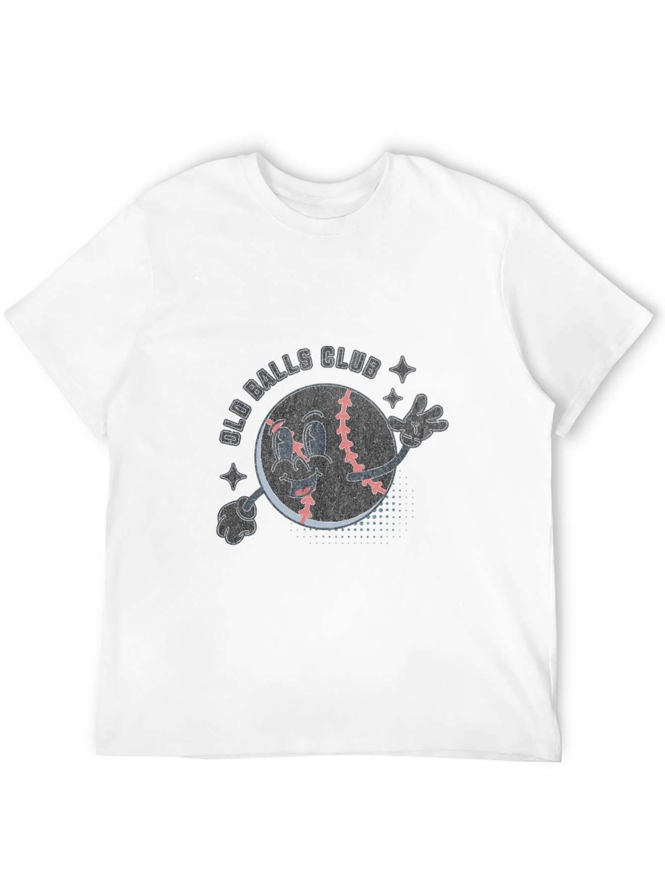 Old Balls Club Cartoon Baseball T-Shirt