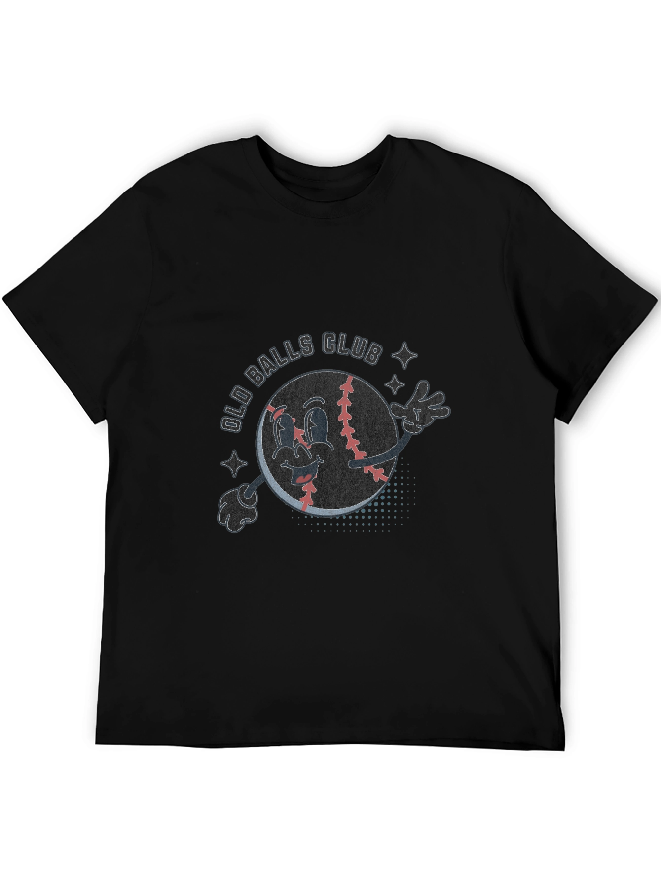 Old Balls Club Cartoon Baseball T-Shirt