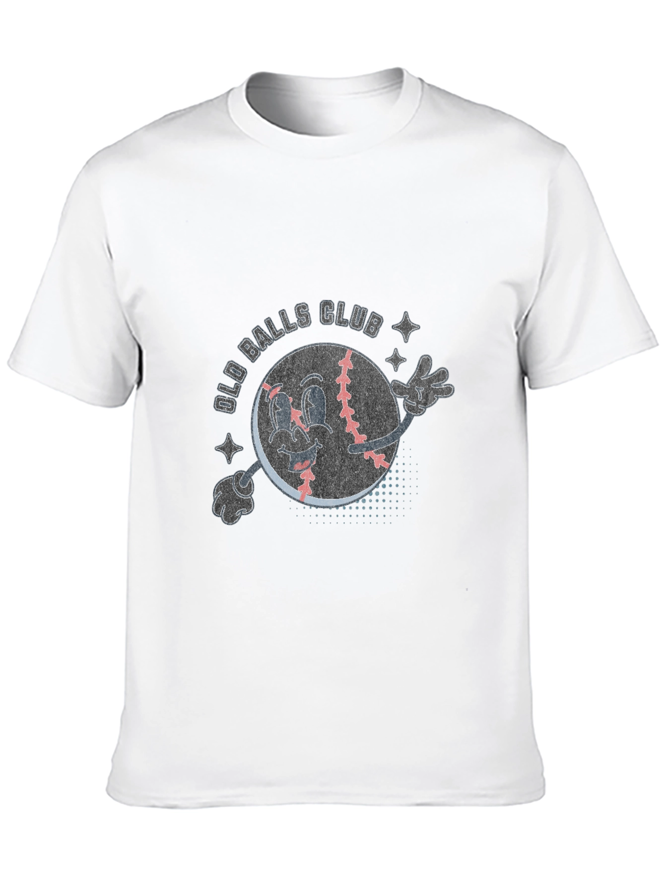 Old Balls Club Cartoon Baseball T-Shirt
