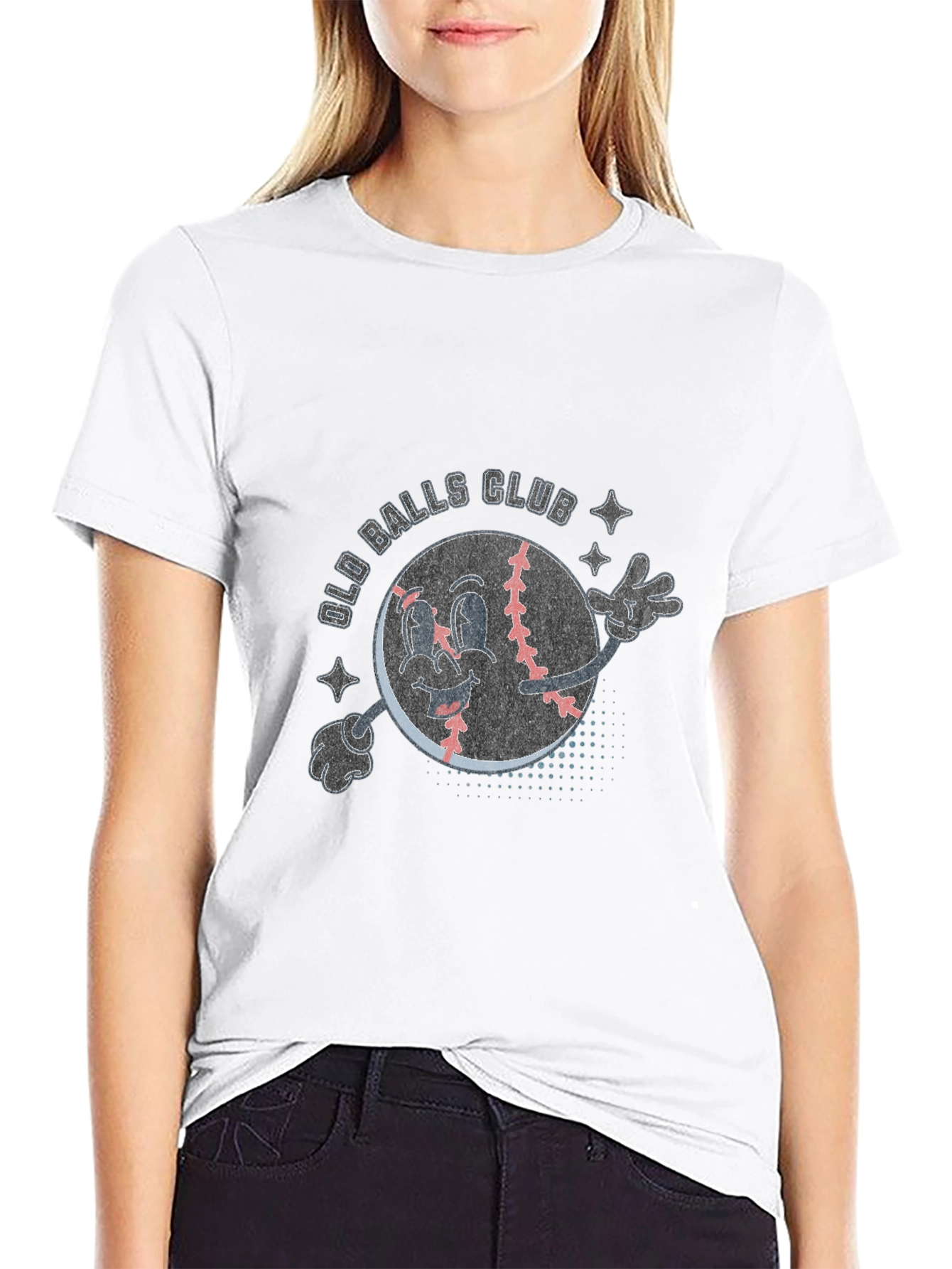 Old Balls Club Cartoon Baseball T-Shirt