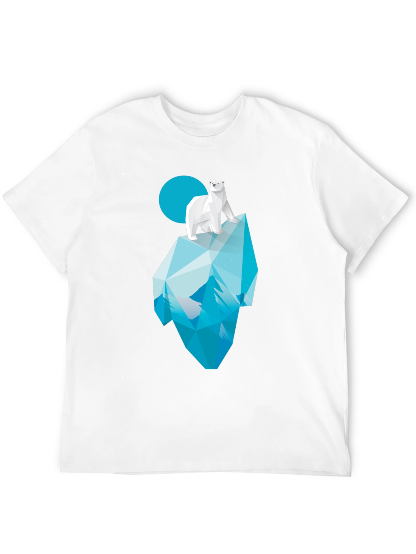 Geometric Polar Bear Iceberg Graphic Tee - Black