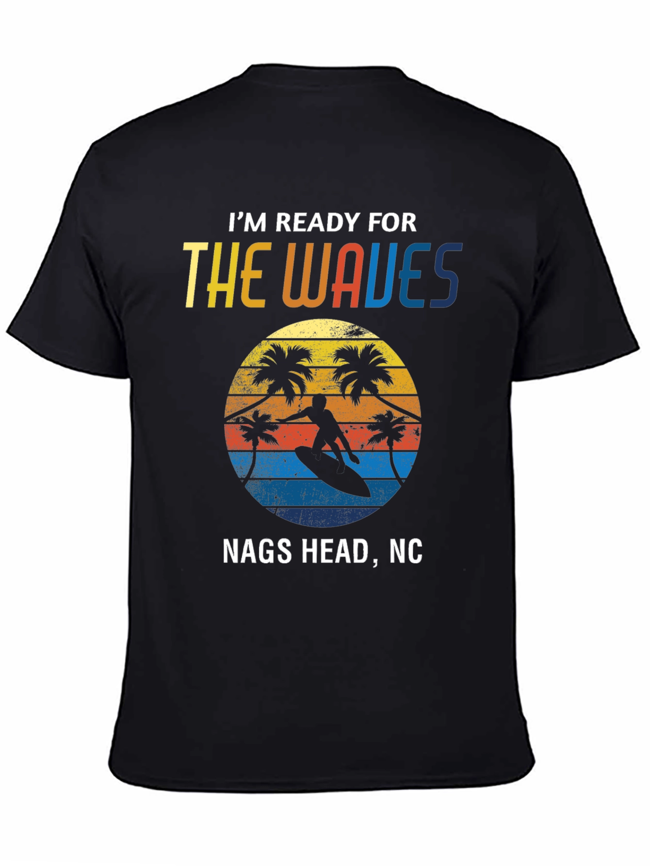 Nags Head NC Waves T-Shirt Surfing Graphic Tee