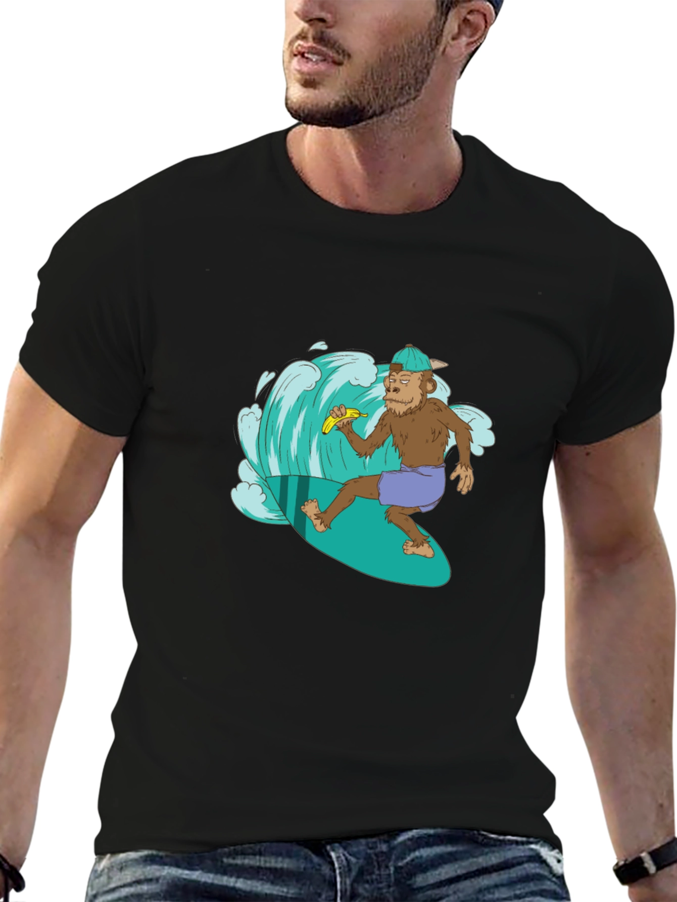 Surfing Monkey Graphic T-Shirt