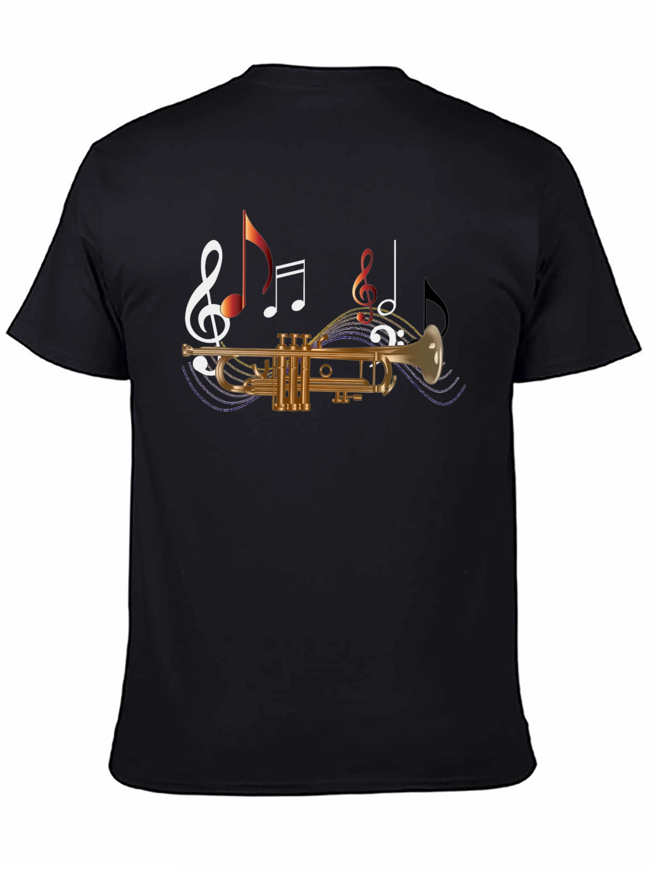 Musical Trumpet Graphic Tee - Black