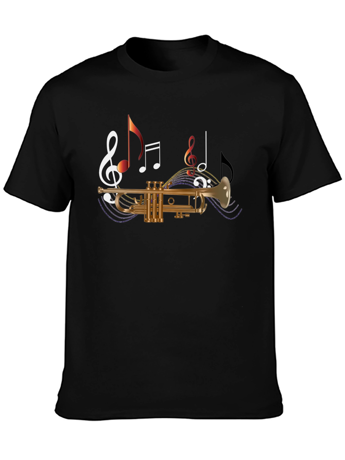 Musical Trumpet Graphic Tee - Black