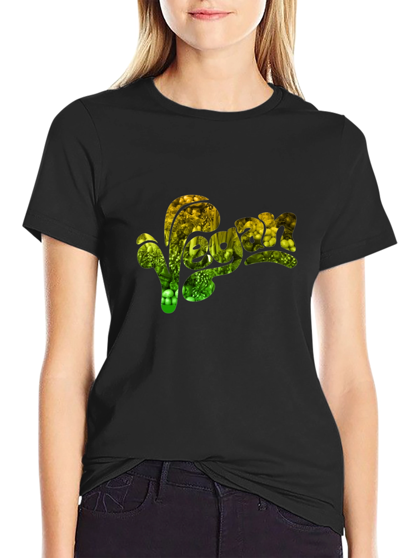 Vegan Graphic T-Shirt - Black