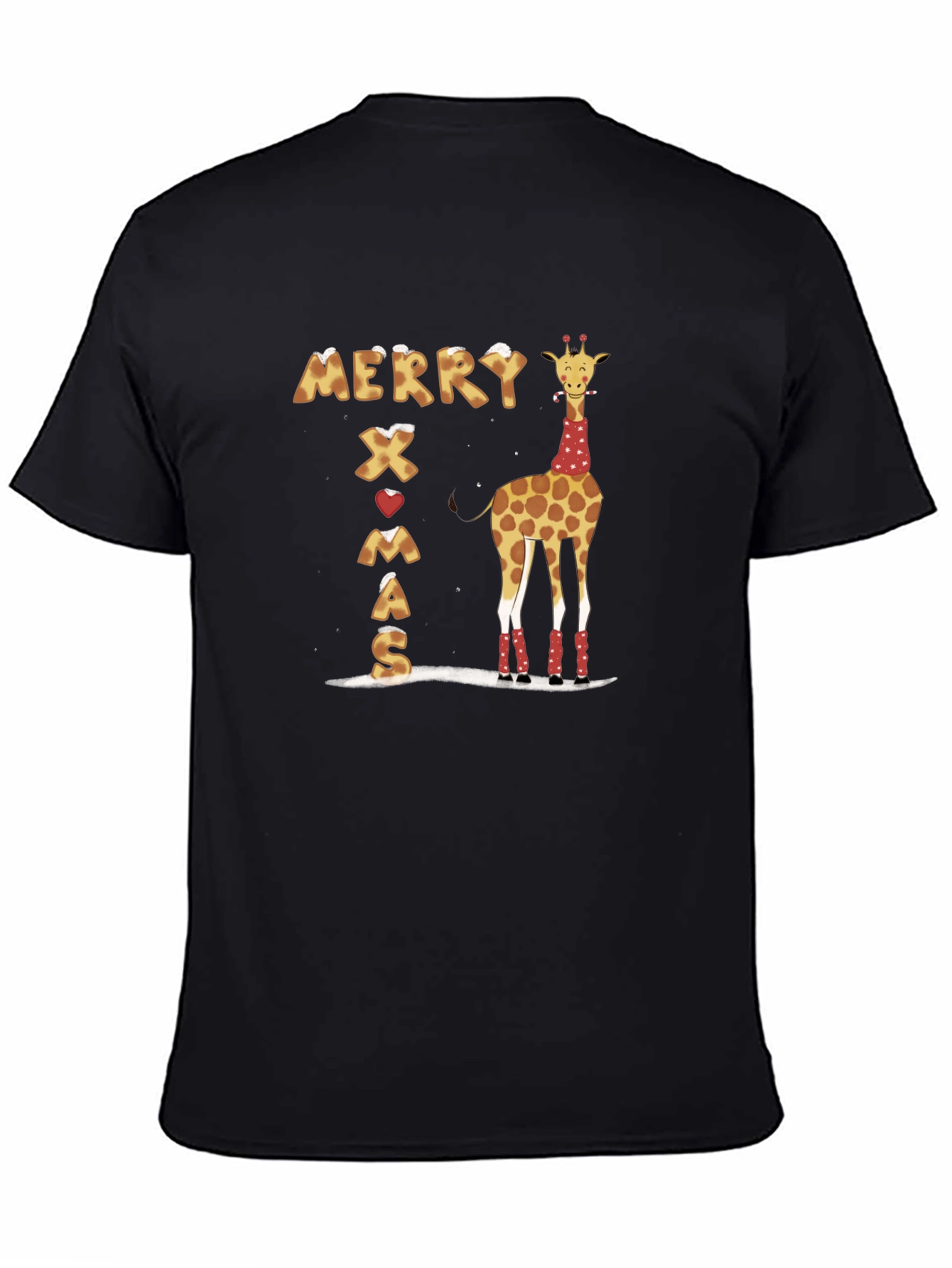 Merry Xmas Giraffe T-Shirt Holiday Shirt