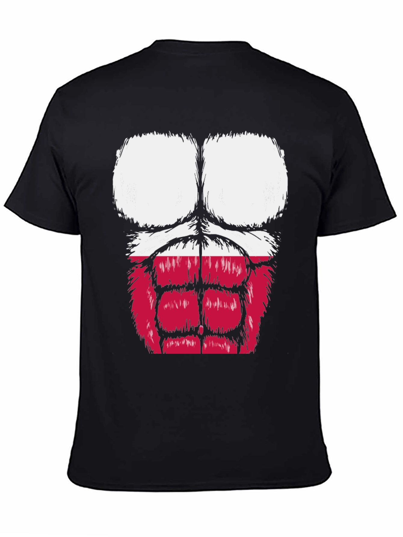 Funny Gorilla Bodybuilder Poland Flag Graphic T-Shirt