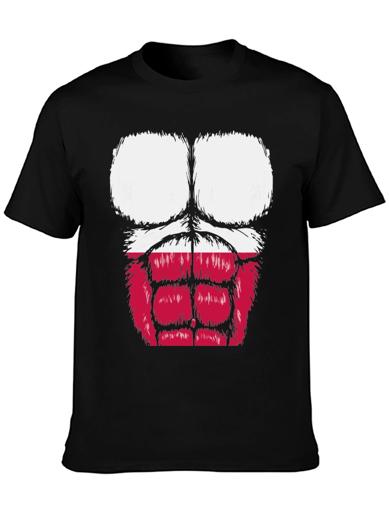 Funny Gorilla Bodybuilder Poland Flag Graphic T-Shirt