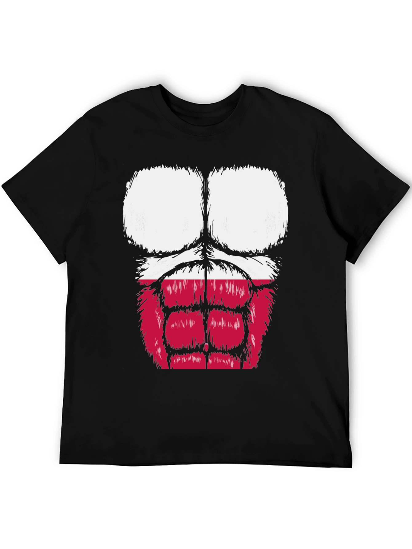 Funny Gorilla Bodybuilder Poland Flag Graphic T-Shirt