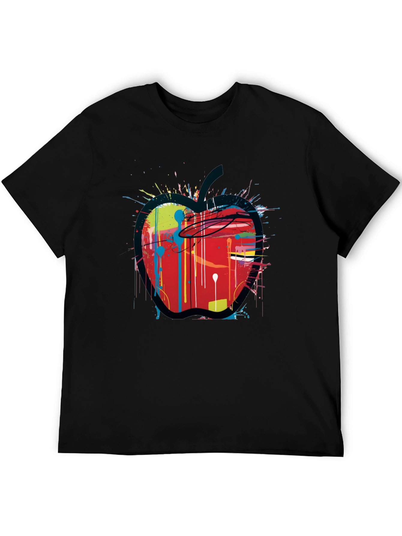 Apple Paint Splatter Graphic T-Shirt - Unique Design