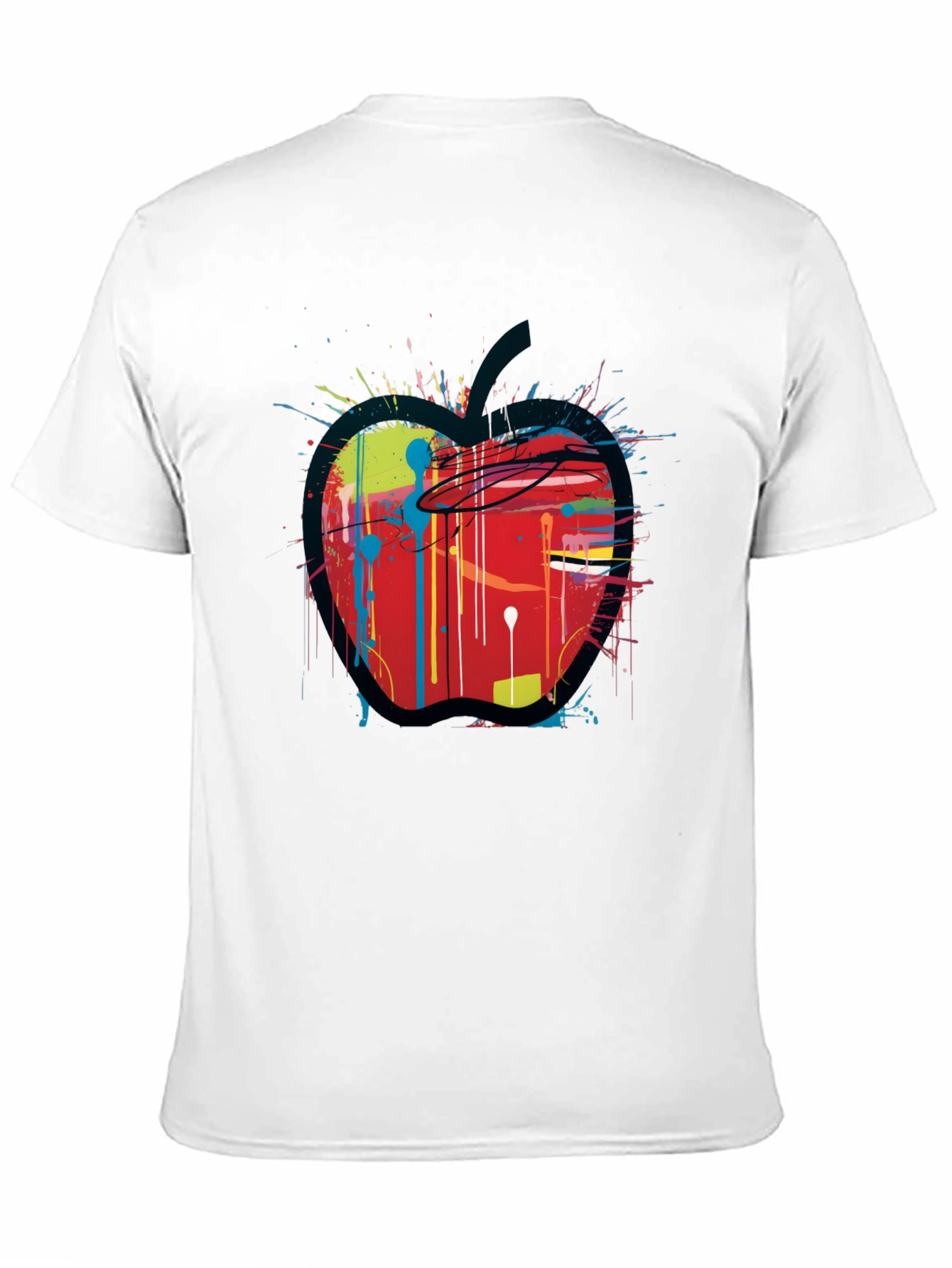 Apple Paint Splatter Graphic T-Shirt - Unique Design