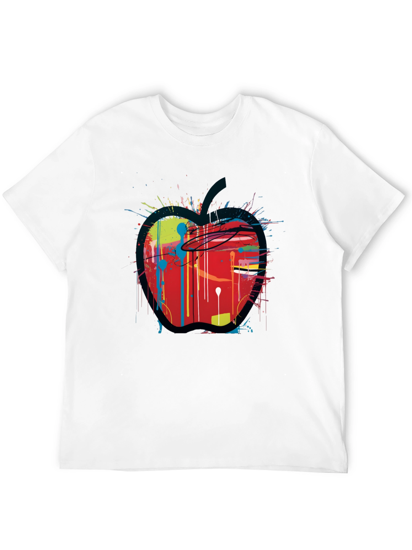 Apple Paint Splatter Graphic T-Shirt - Unique Design