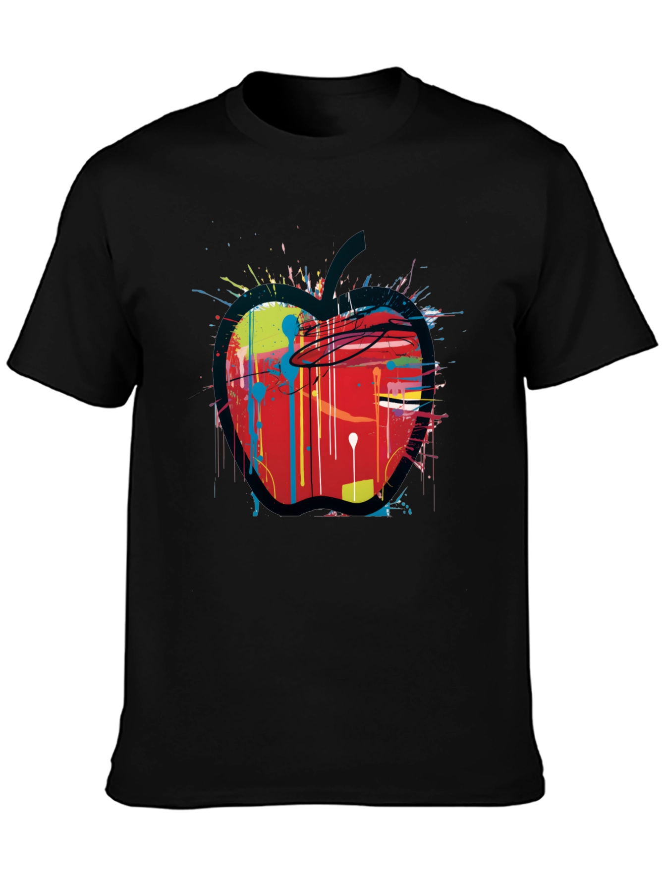 Apple Paint Splatter Graphic T-Shirt - Unique Design