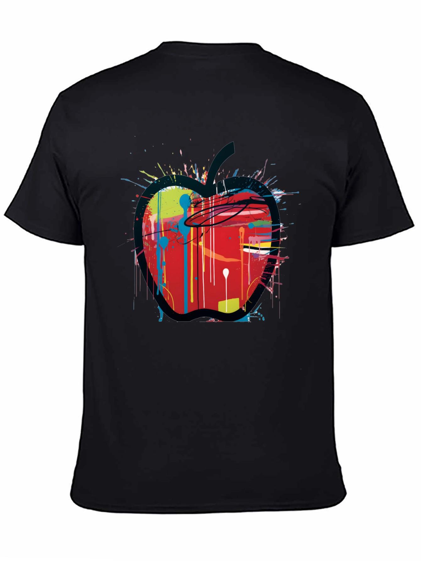 Apple Paint Splatter Graphic T-Shirt - Unique Design