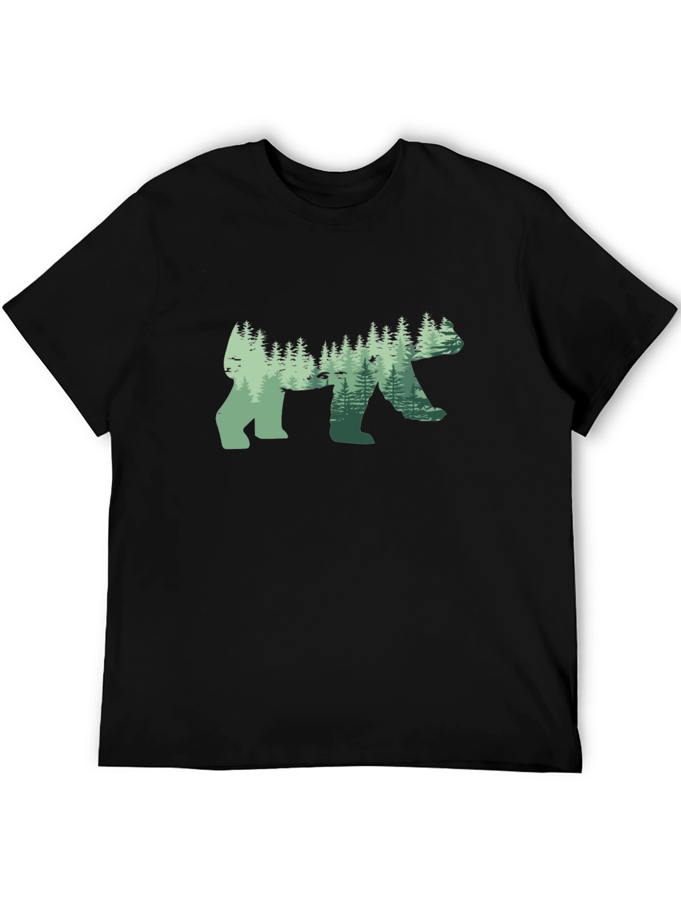 Nature Forest Silhouette Bear Graphic Tee