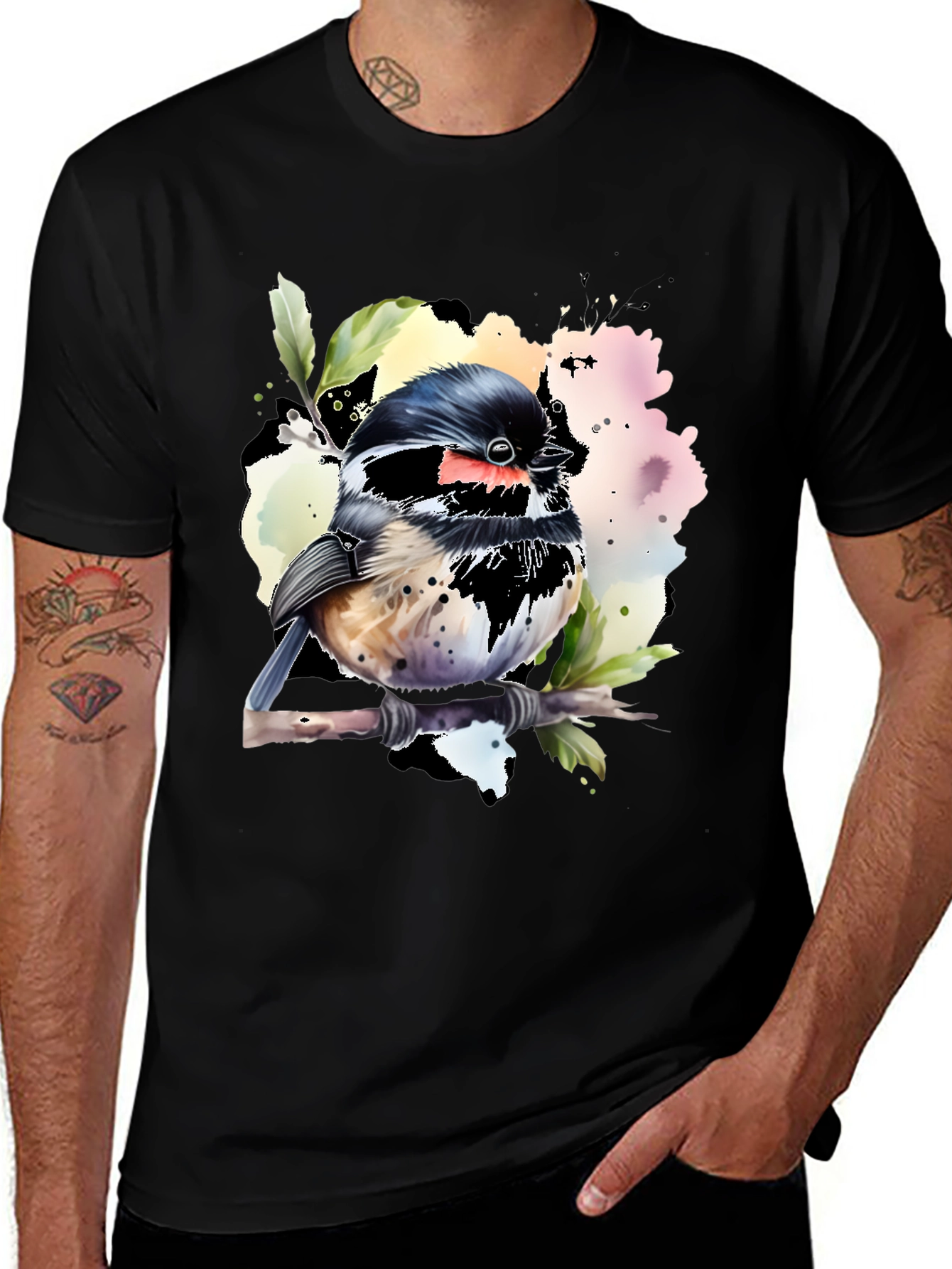 Bird Watercolor Graphic T-Shirt