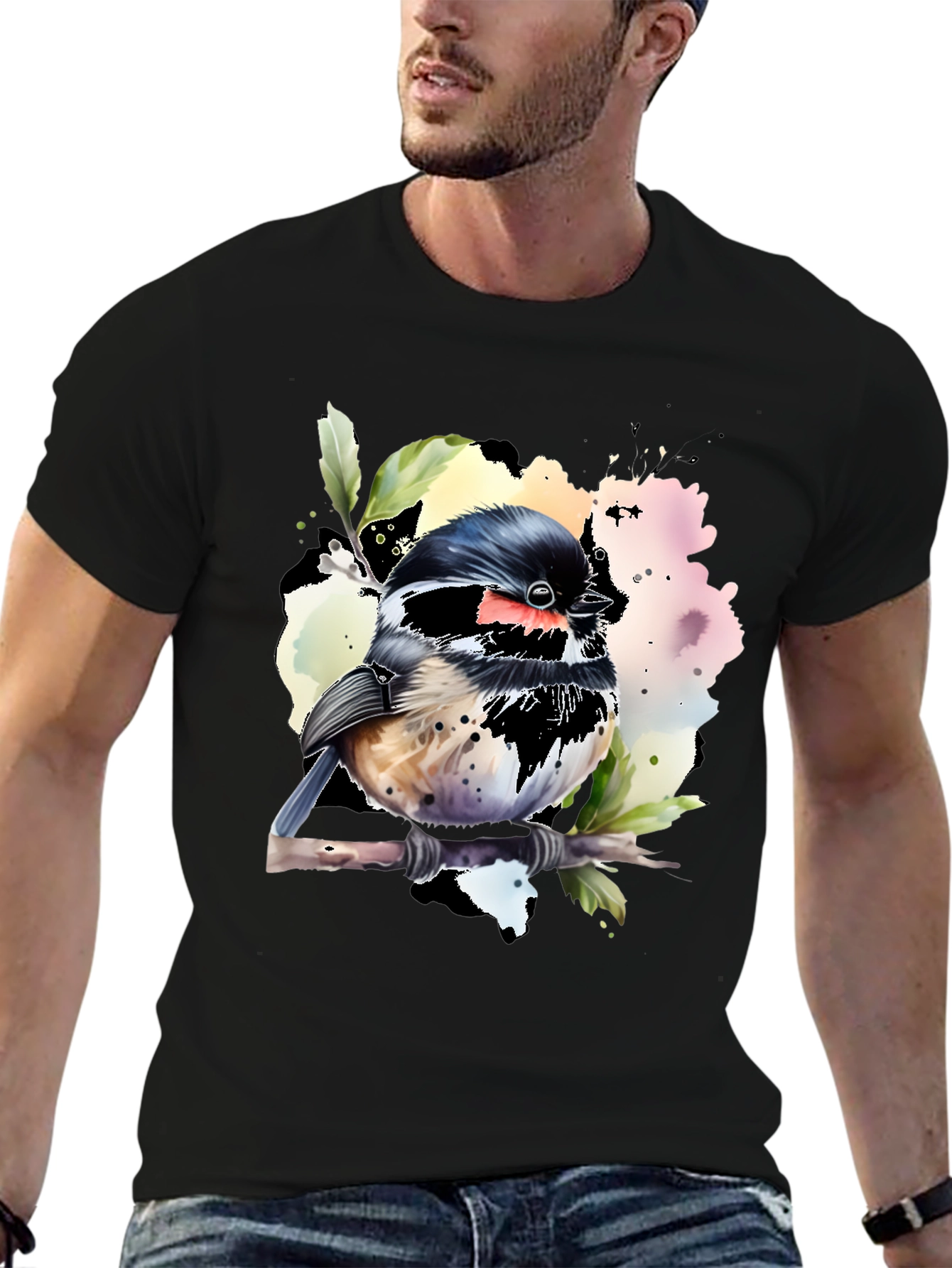 Bird Watercolor Graphic T-Shirt
