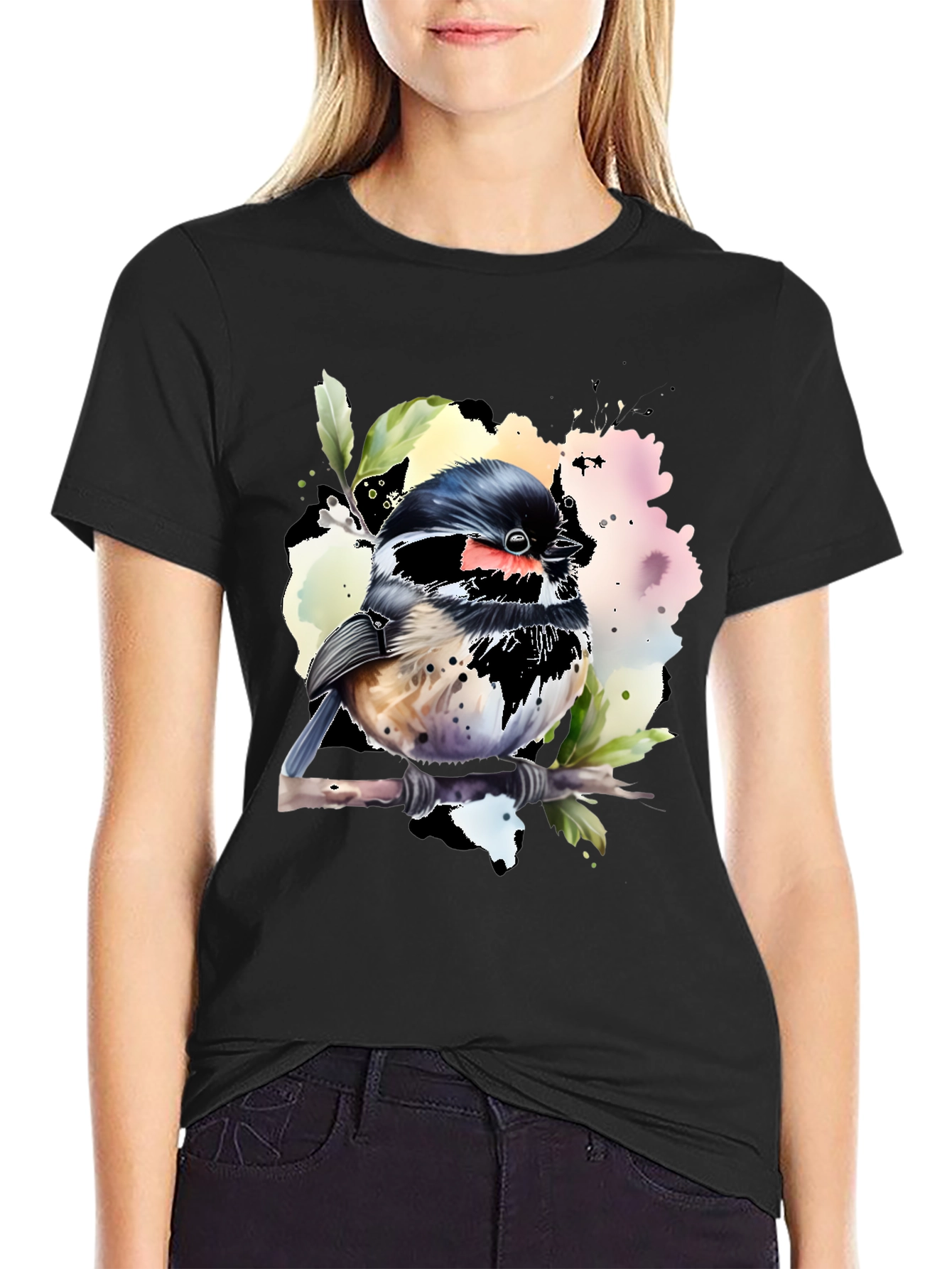 Bird Watercolor Graphic T-Shirt