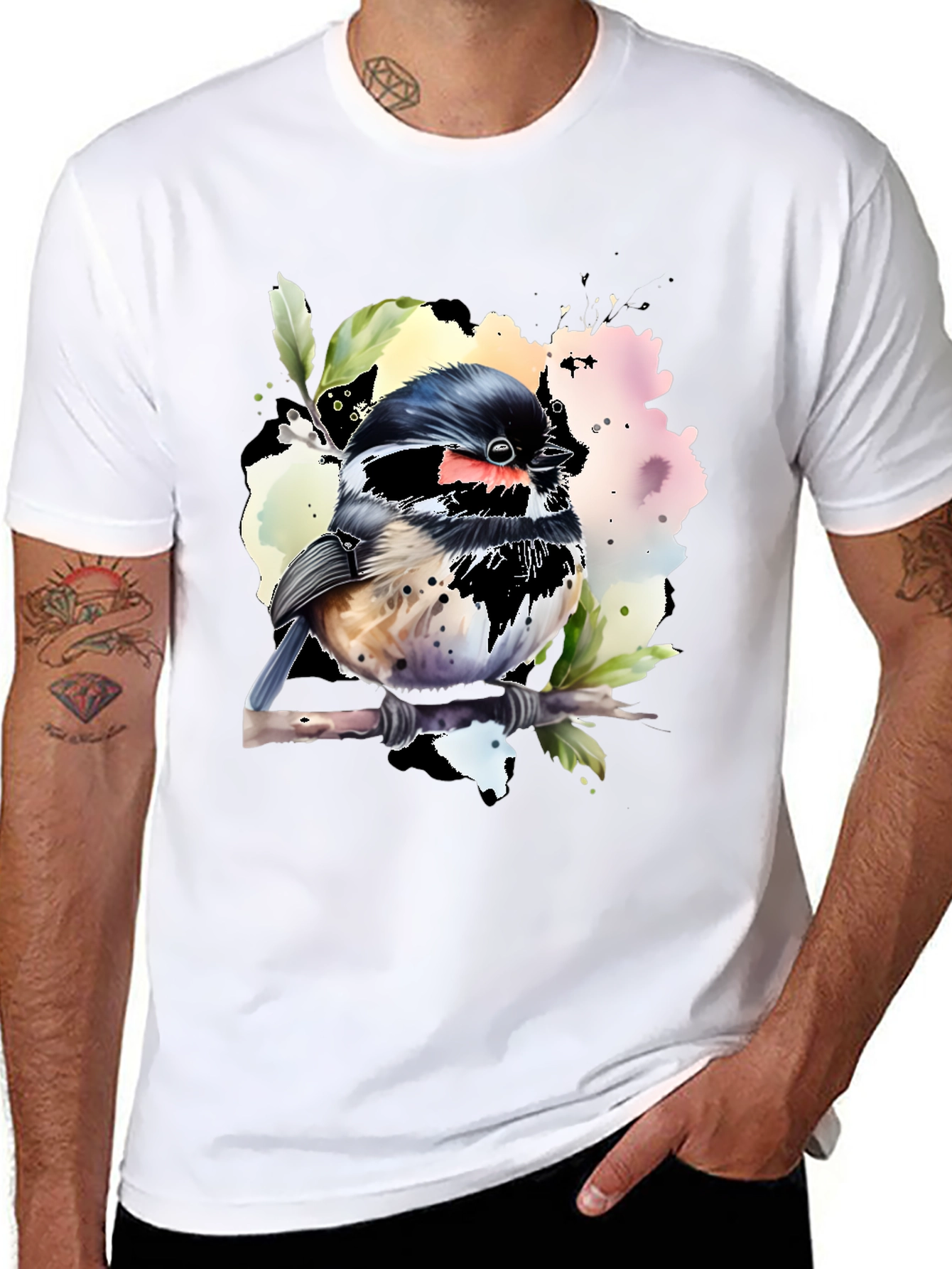 Bird Watercolor Graphic T-Shirt