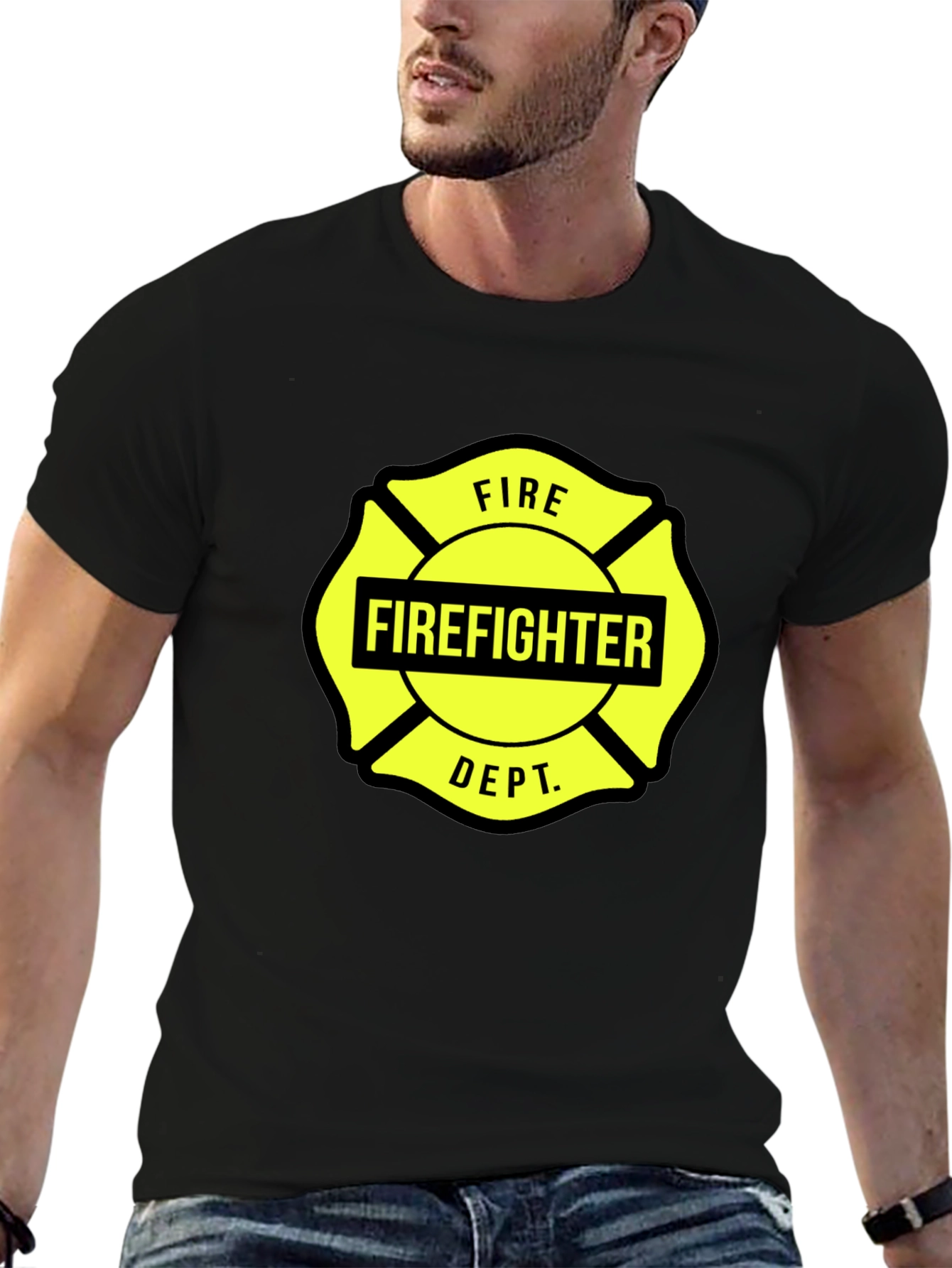 Firefighter Dept. Graphic Tee - Maltese Cross Design
