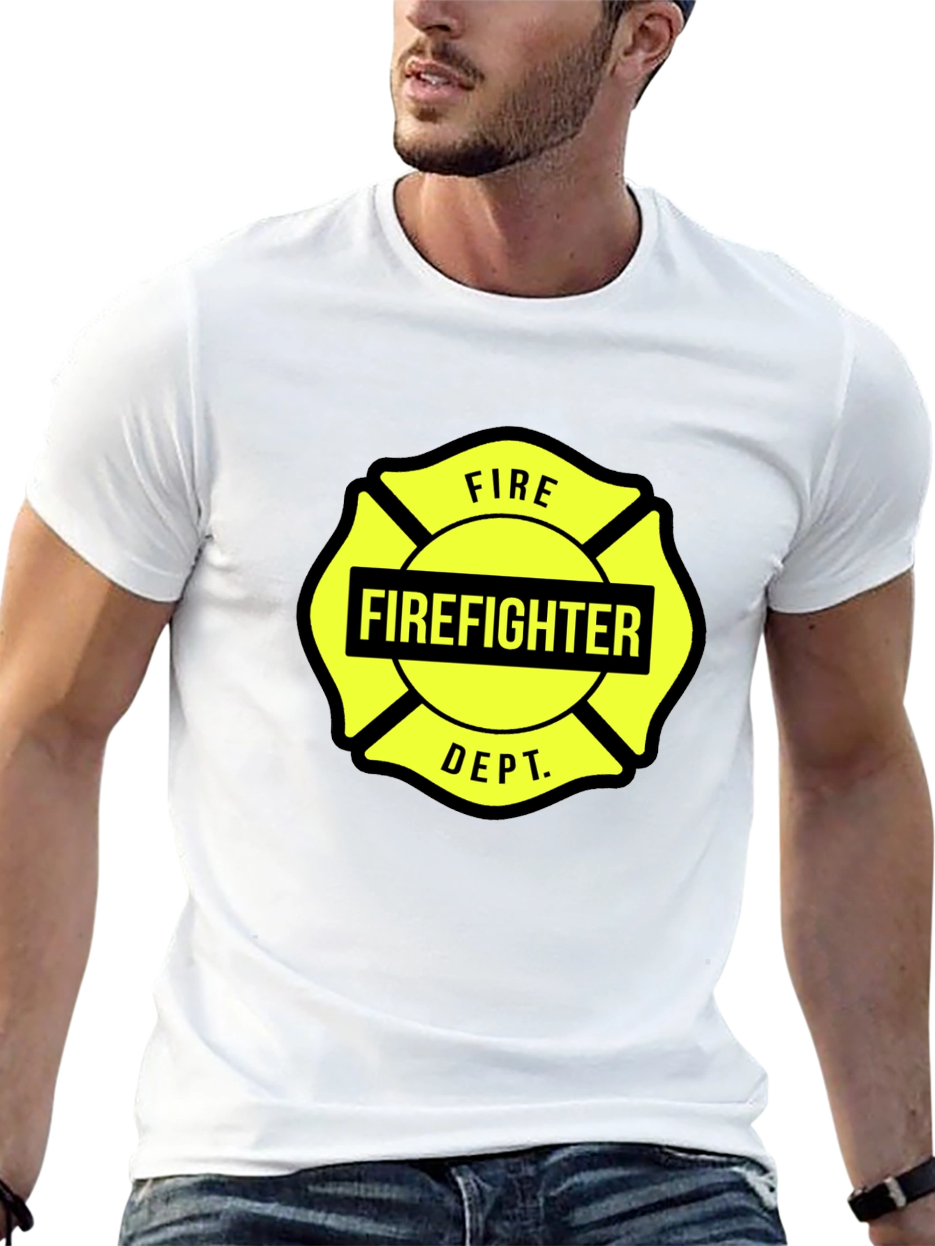 Firefighter Dept. Graphic Tee - Maltese Cross Design